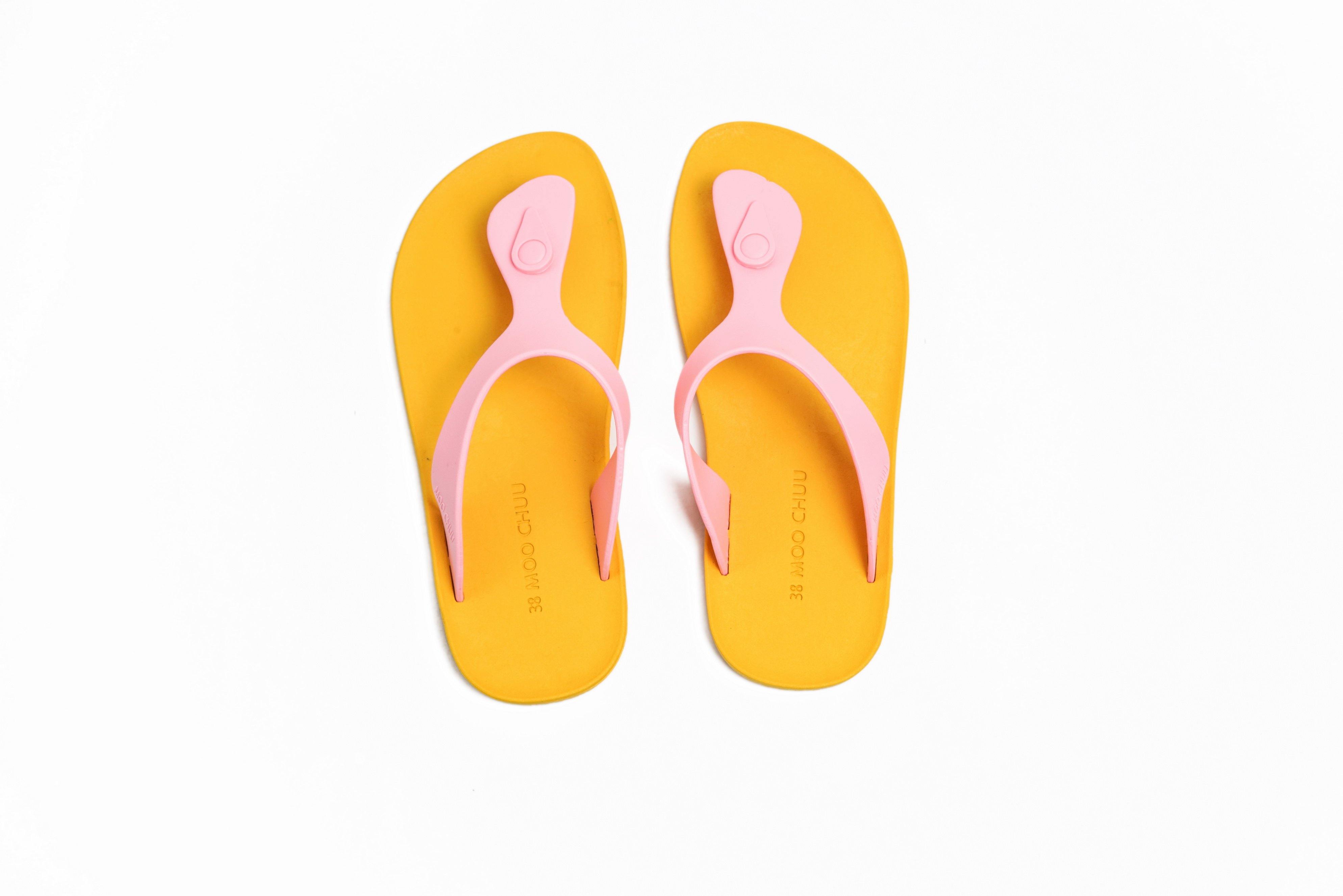 Candy Yellow Sole Light Pink Strap - Moo Chuu India