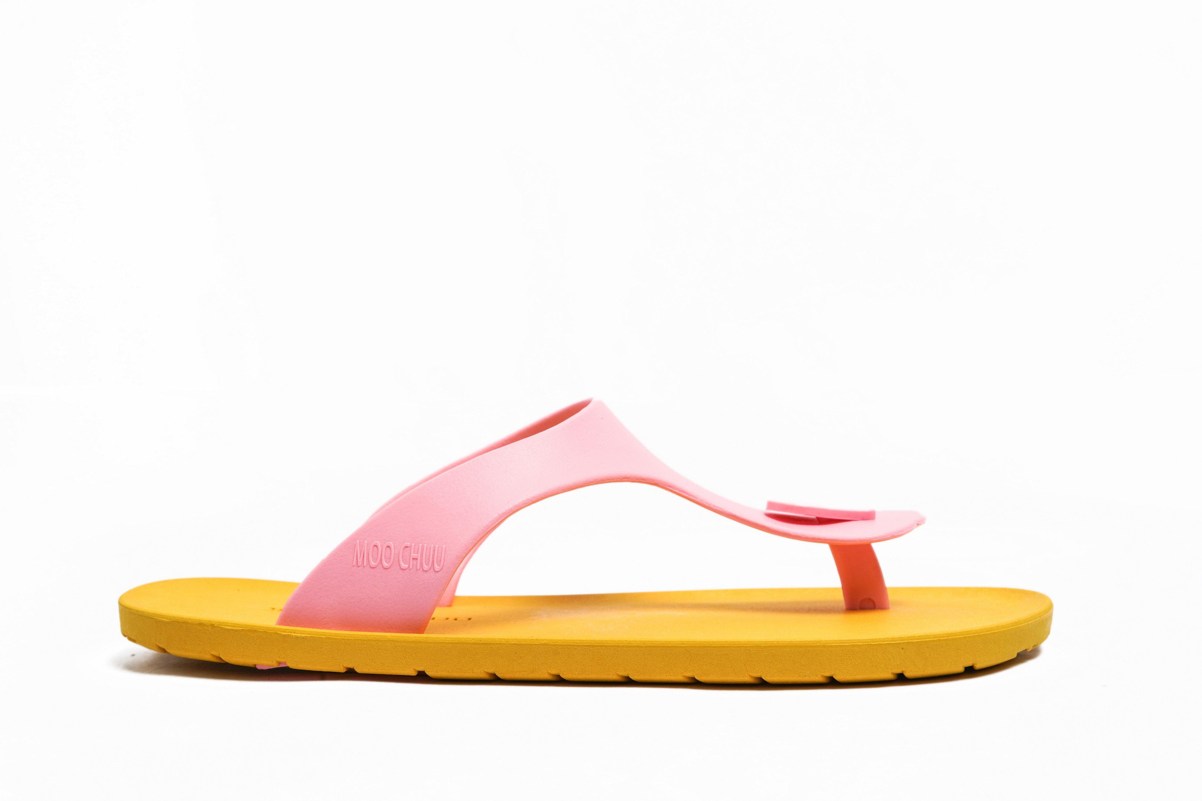 Candy Yellow Sole Light Pink Strap - Moo Chuu India