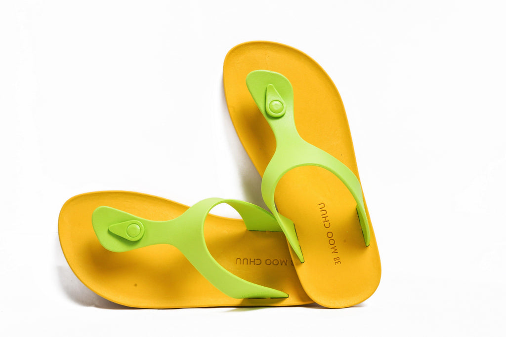 Candy Yellow Sole Lime Strap - Moo Chuu India