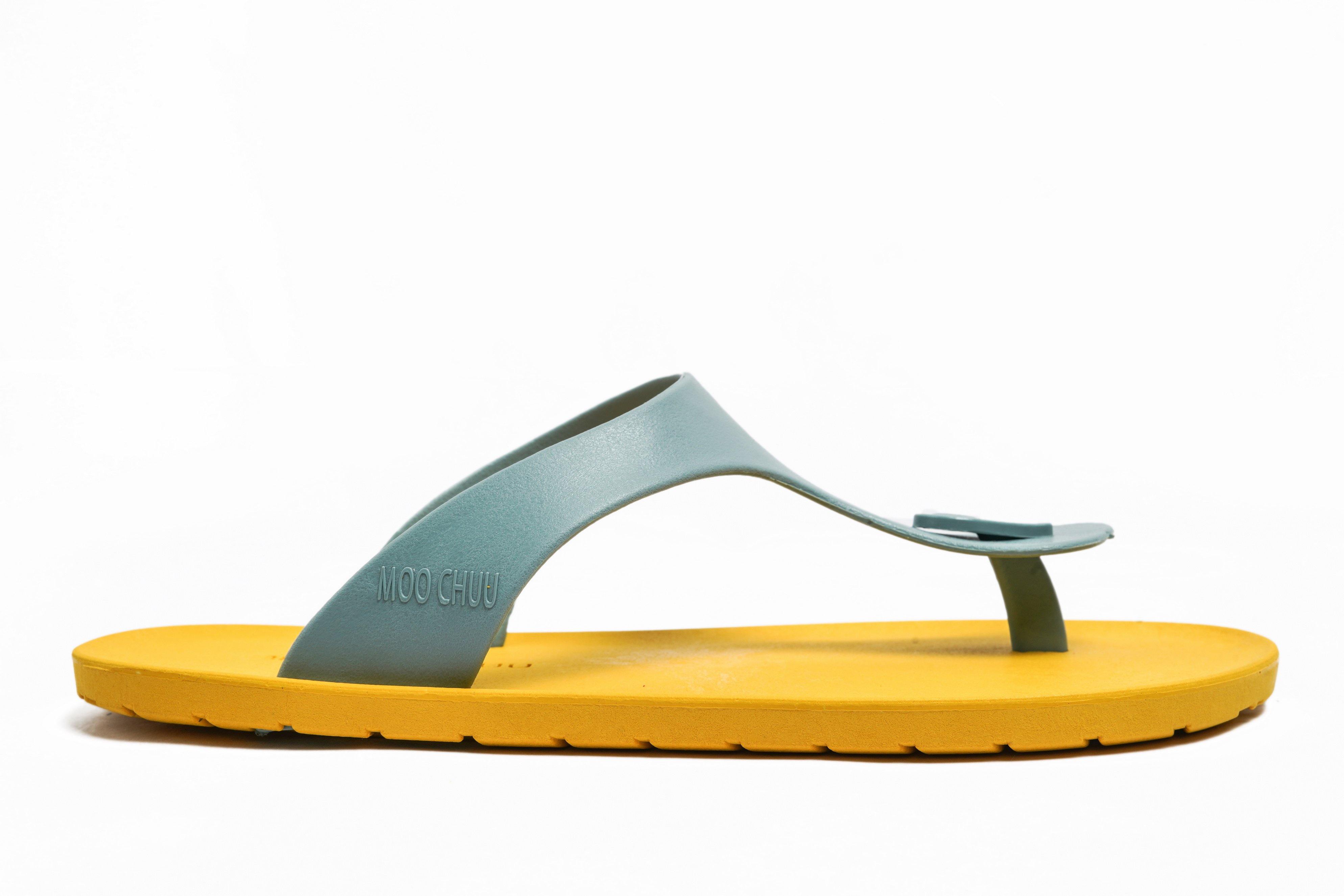 Candy Yellow Sole Grey Strap - Moo Chuu India