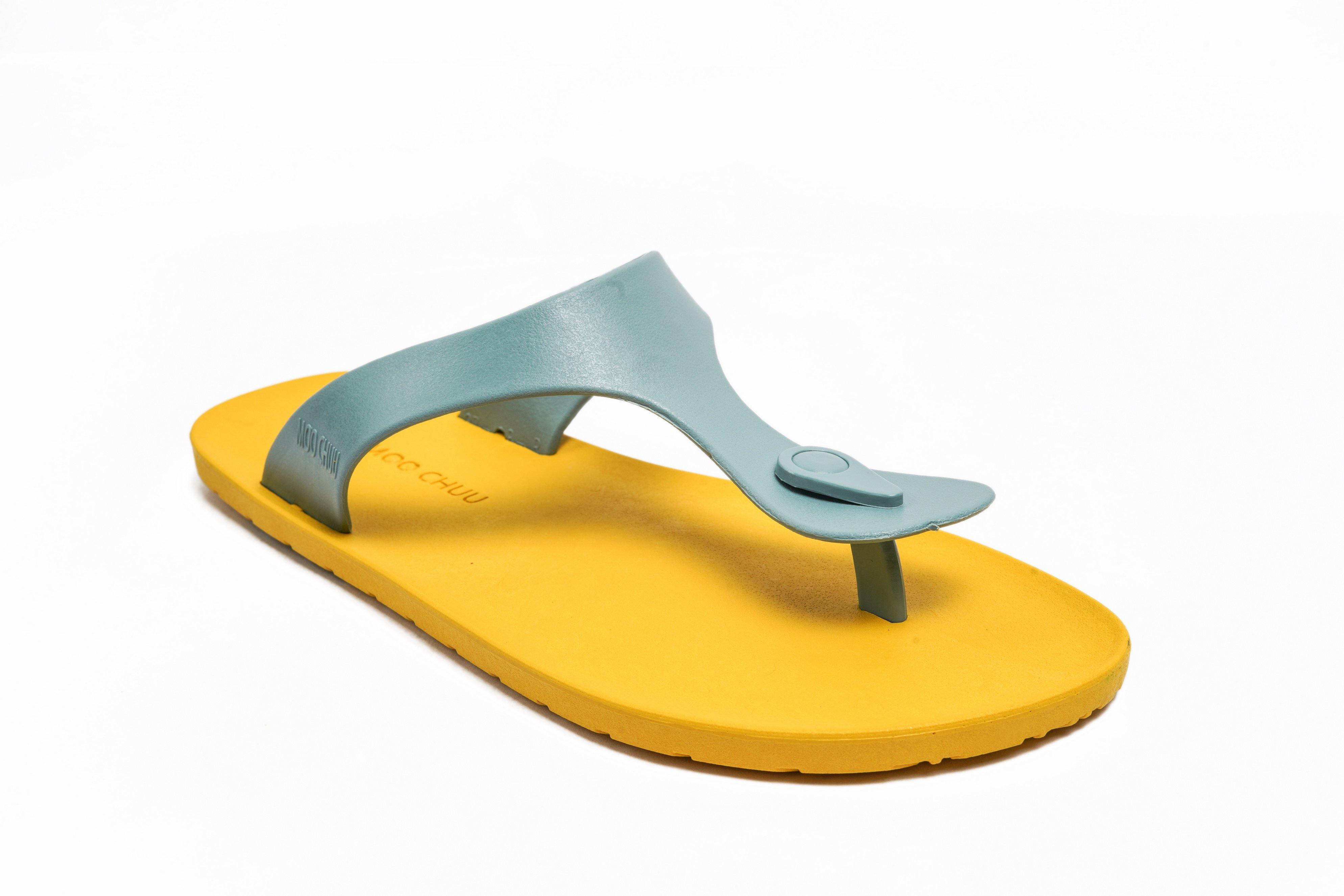 Candy Yellow Sole Grey Strap - Moo Chuu India