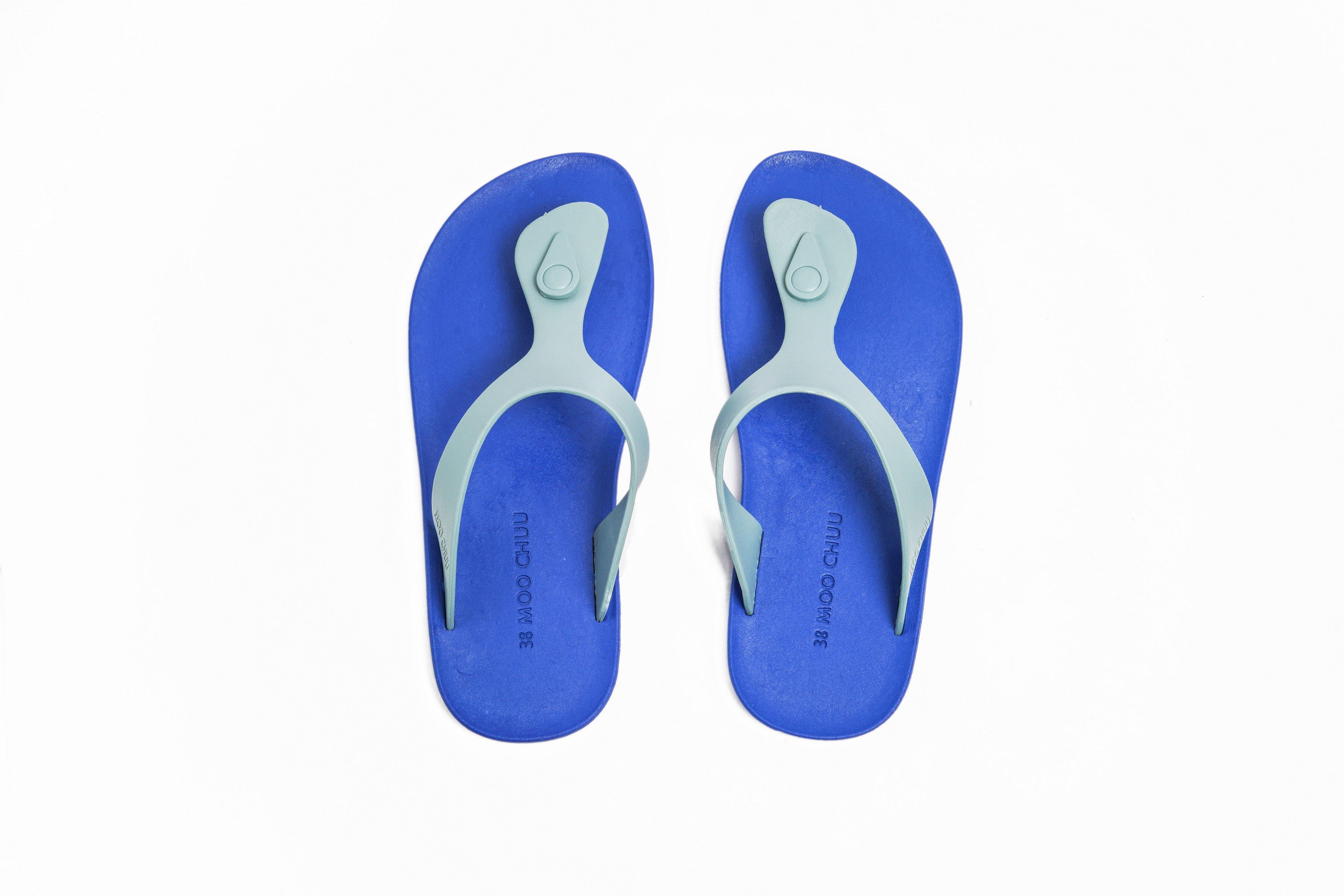 Candy Blue Sole Grey Strap - Moo Chuu India