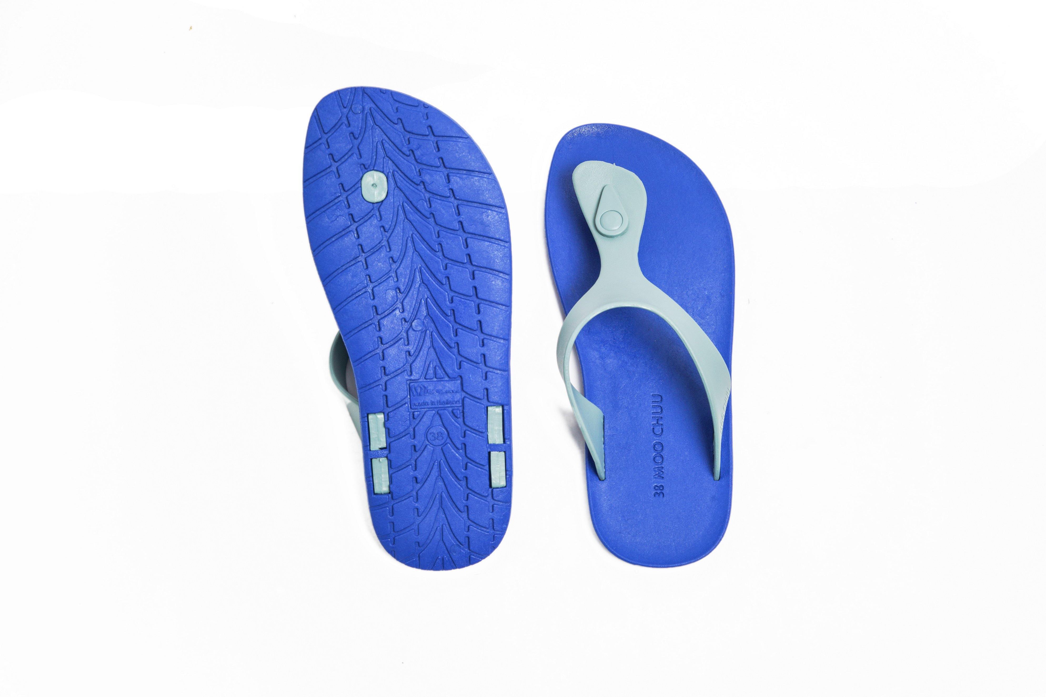 Candy Blue Sole Grey Strap - Moo Chuu India