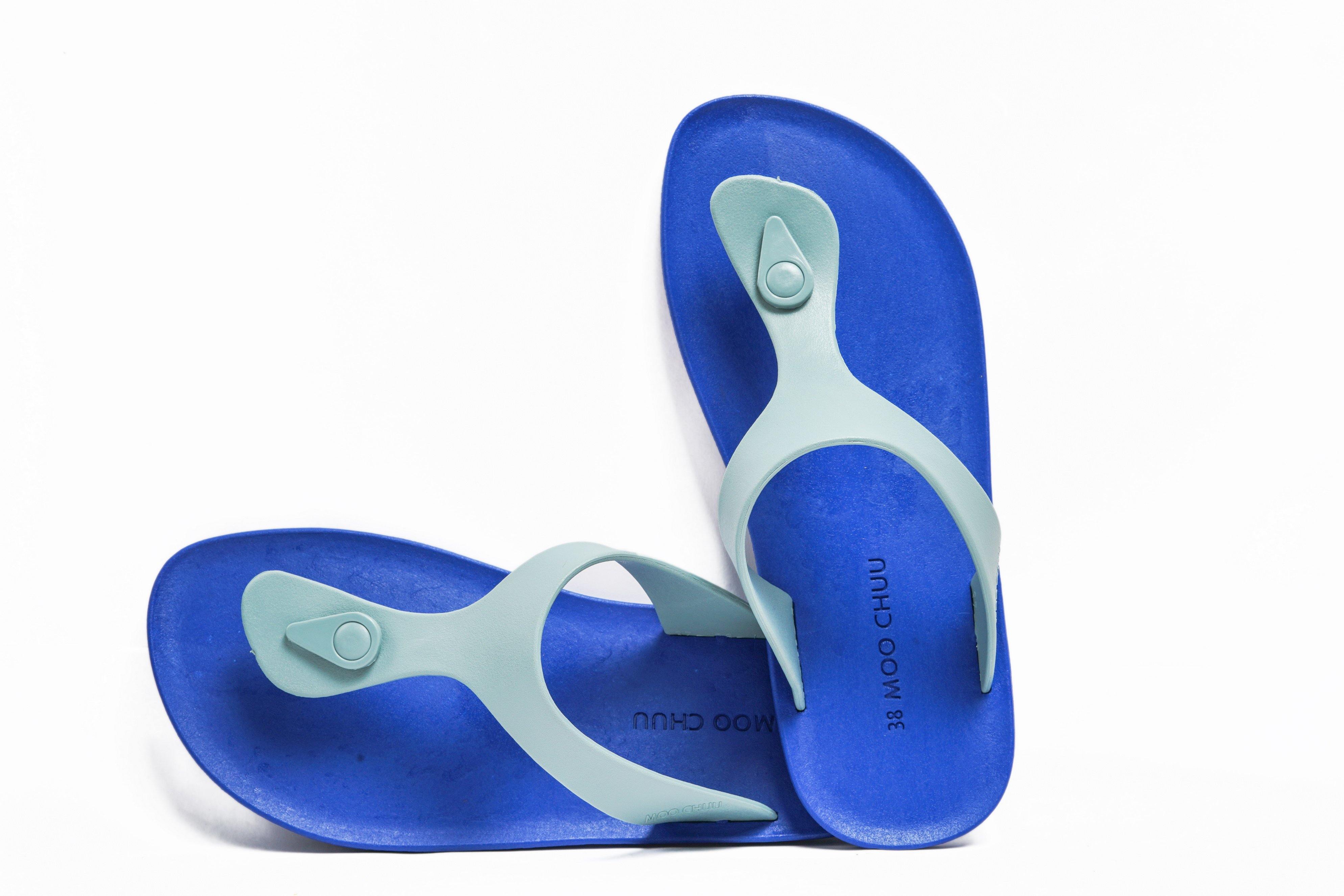 Candy Blue Sole Grey Strap - Moo Chuu India