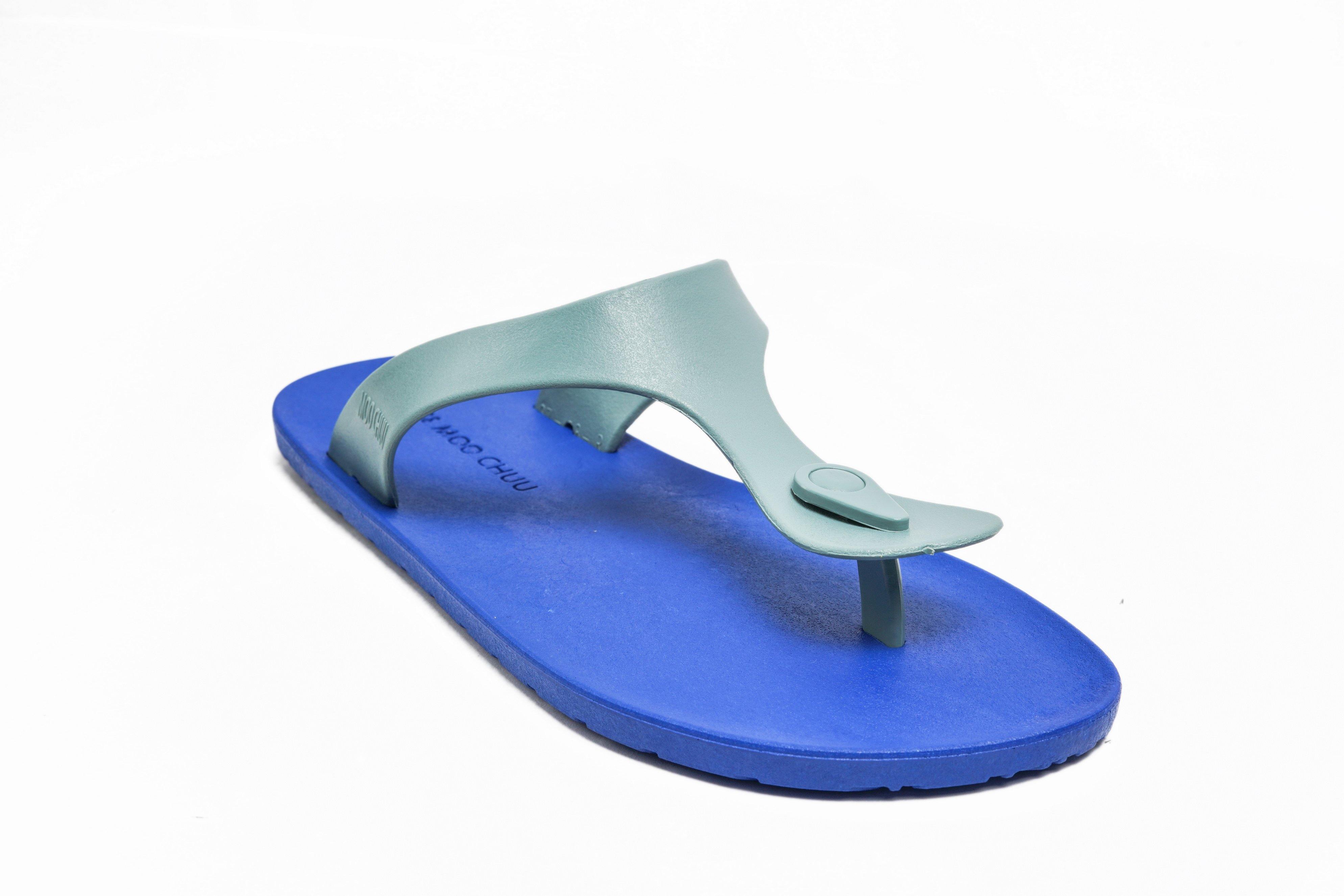Candy Blue Sole Grey Strap - Moo Chuu India