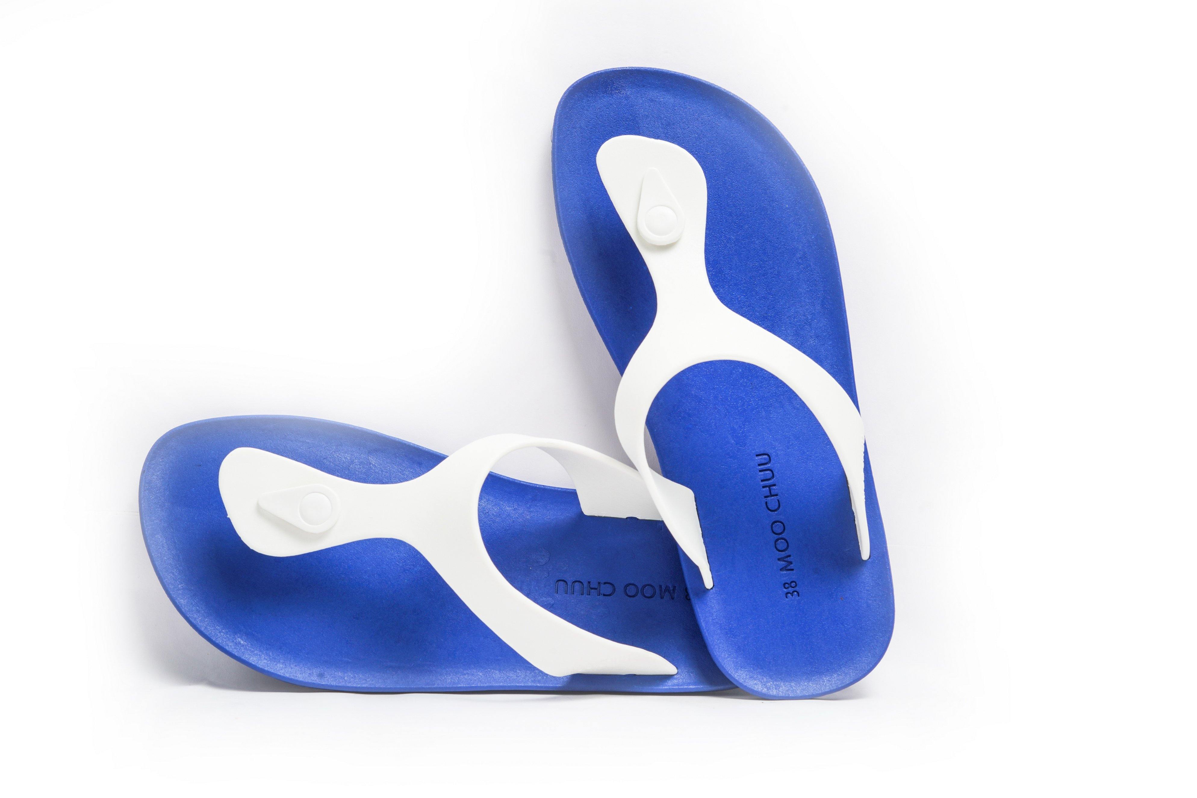 Candy Blue Sole White Strap - Moo Chuu India