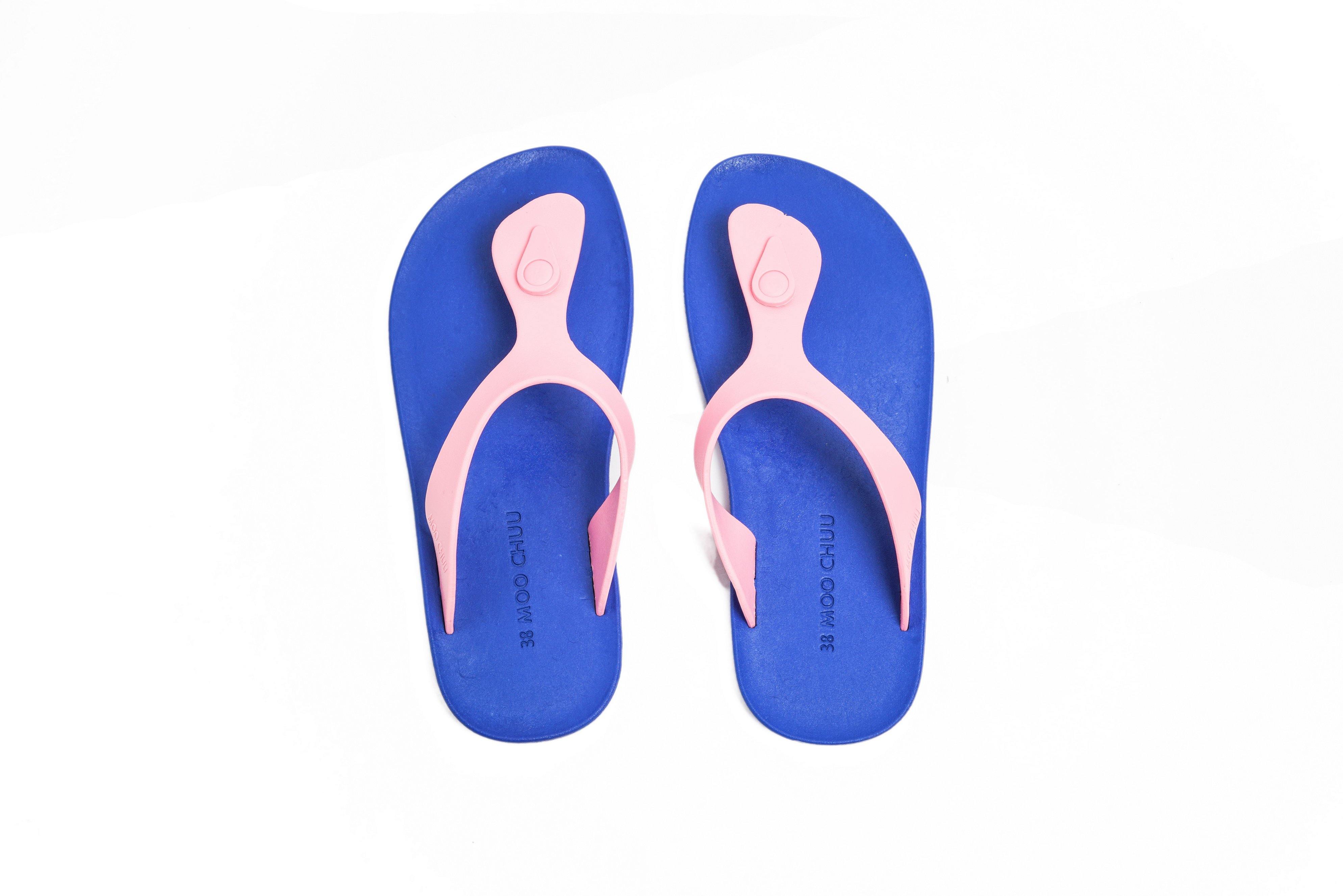 Candy Blue Sole Light Pink Strap - Moo Chuu India