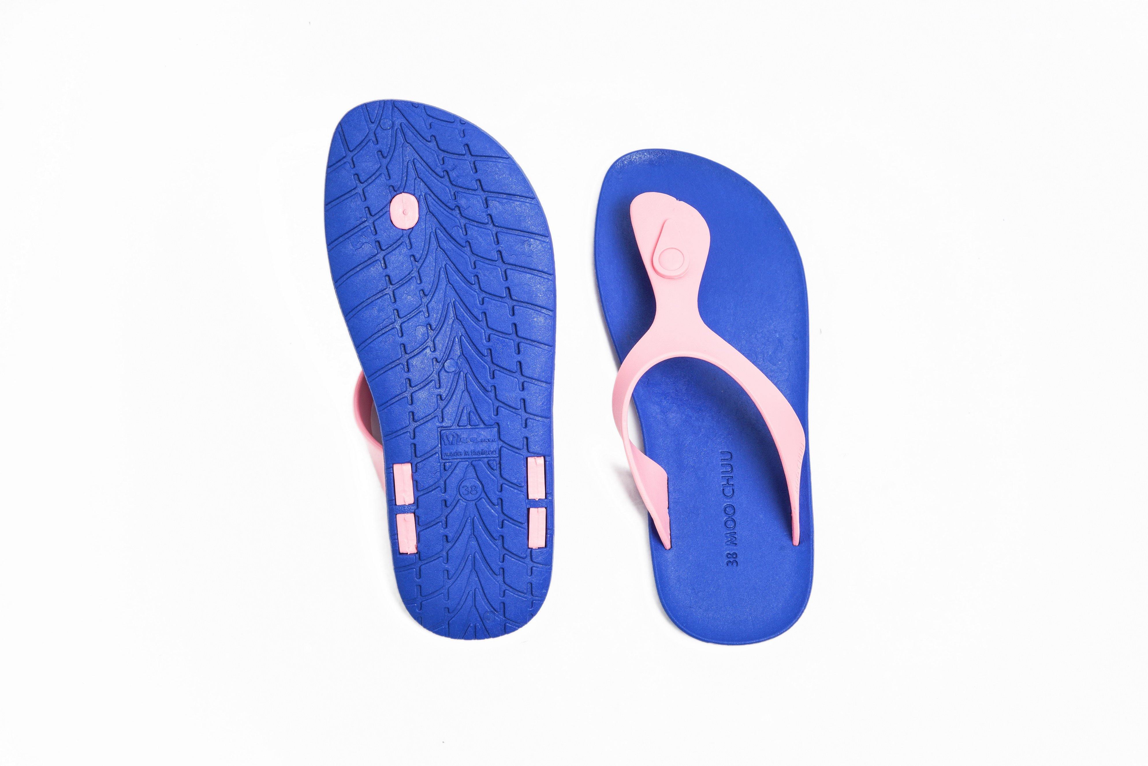 Candy Blue Sole Light Pink Strap - Moo Chuu India