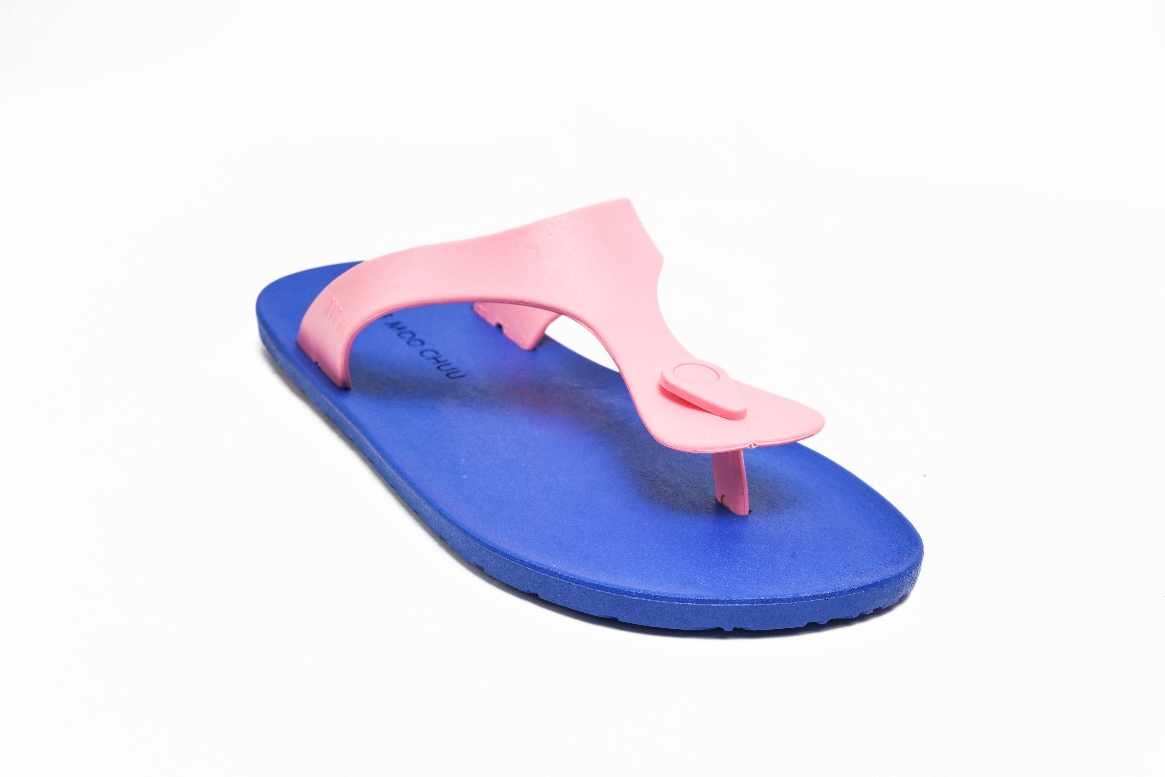 Candy Blue Sole Light Pink Strap - Moo Chuu India