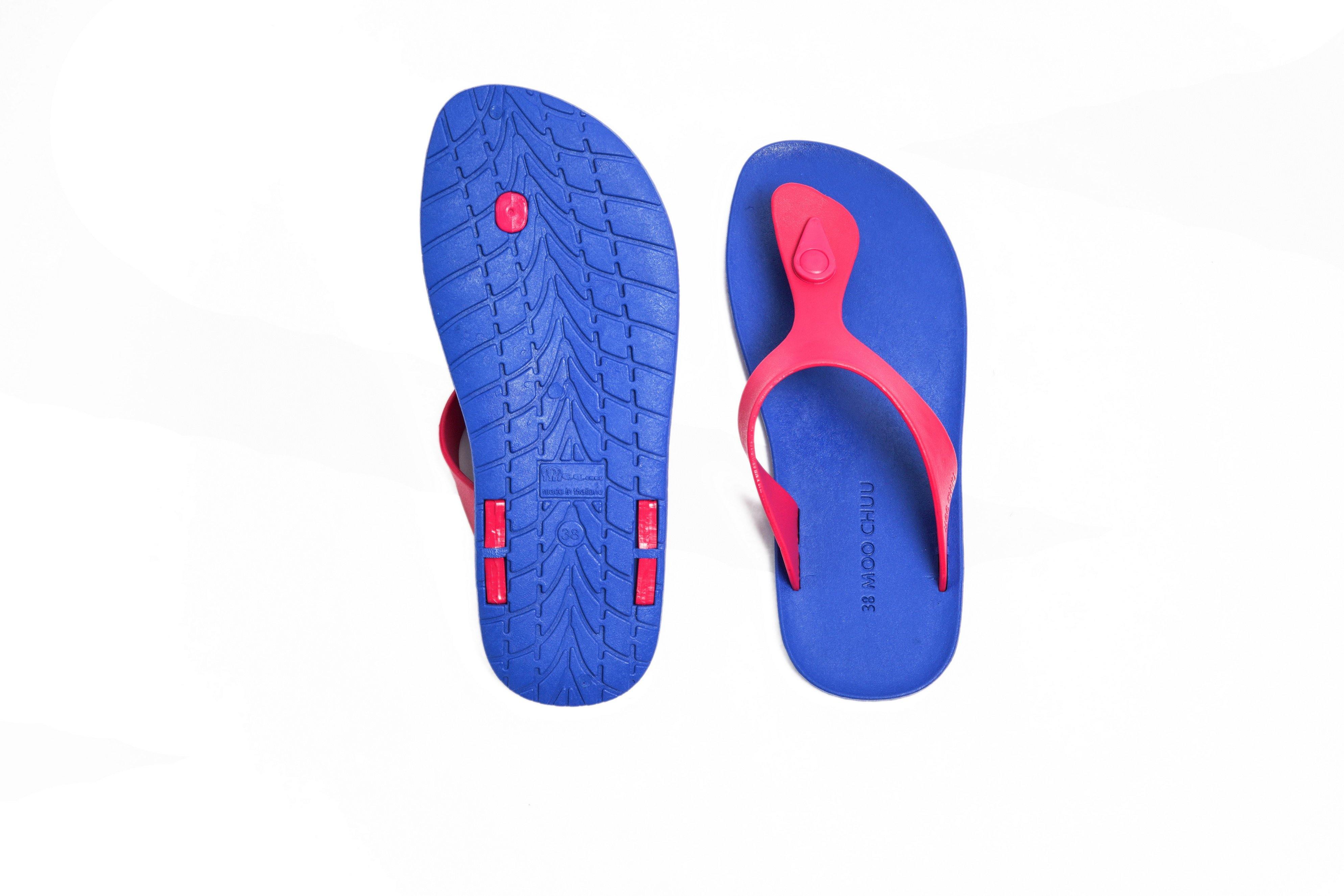 Candy Blue Sole Pink Strap - Moo Chuu India