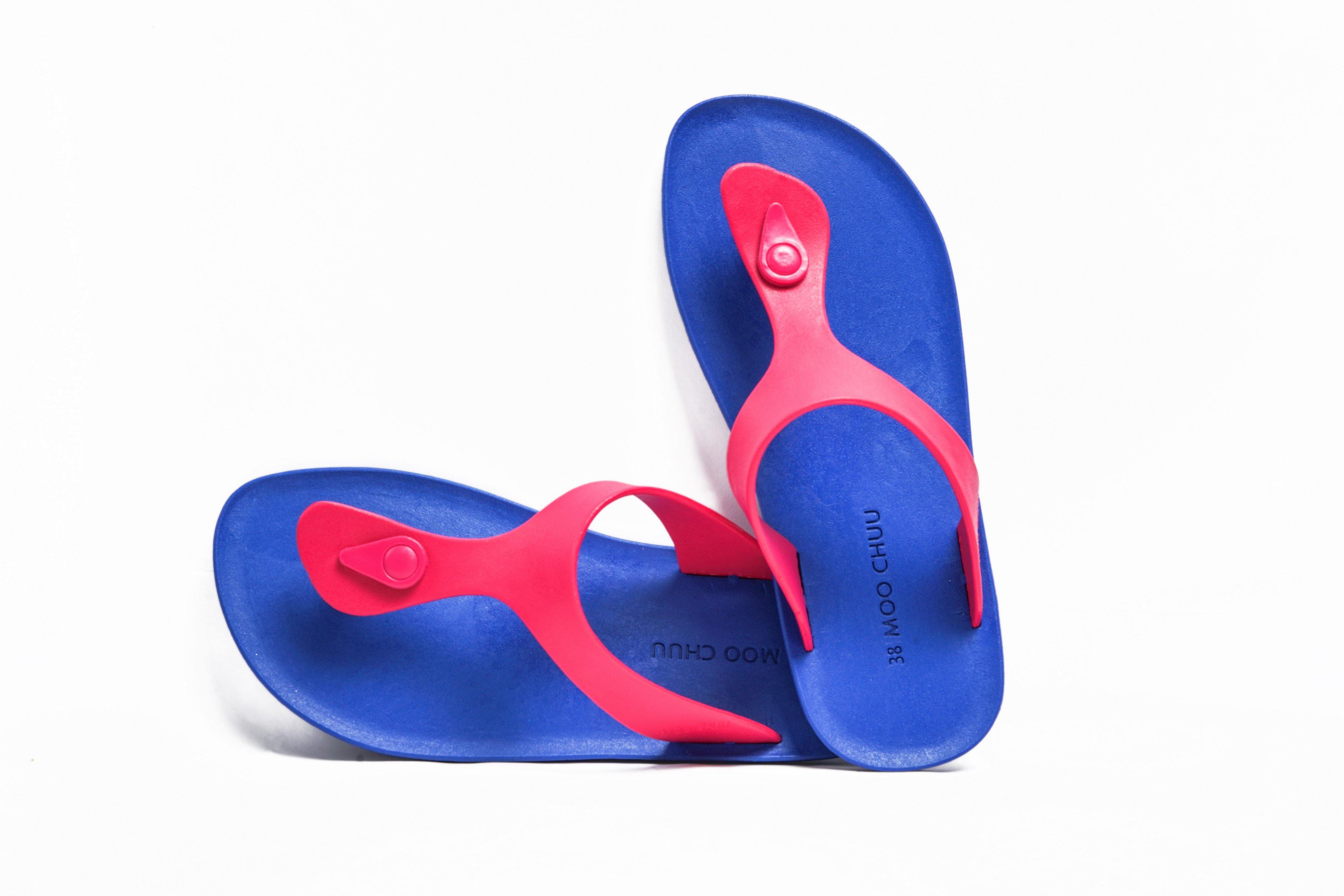 Candy Blue Sole Pink Strap - Moo Chuu India