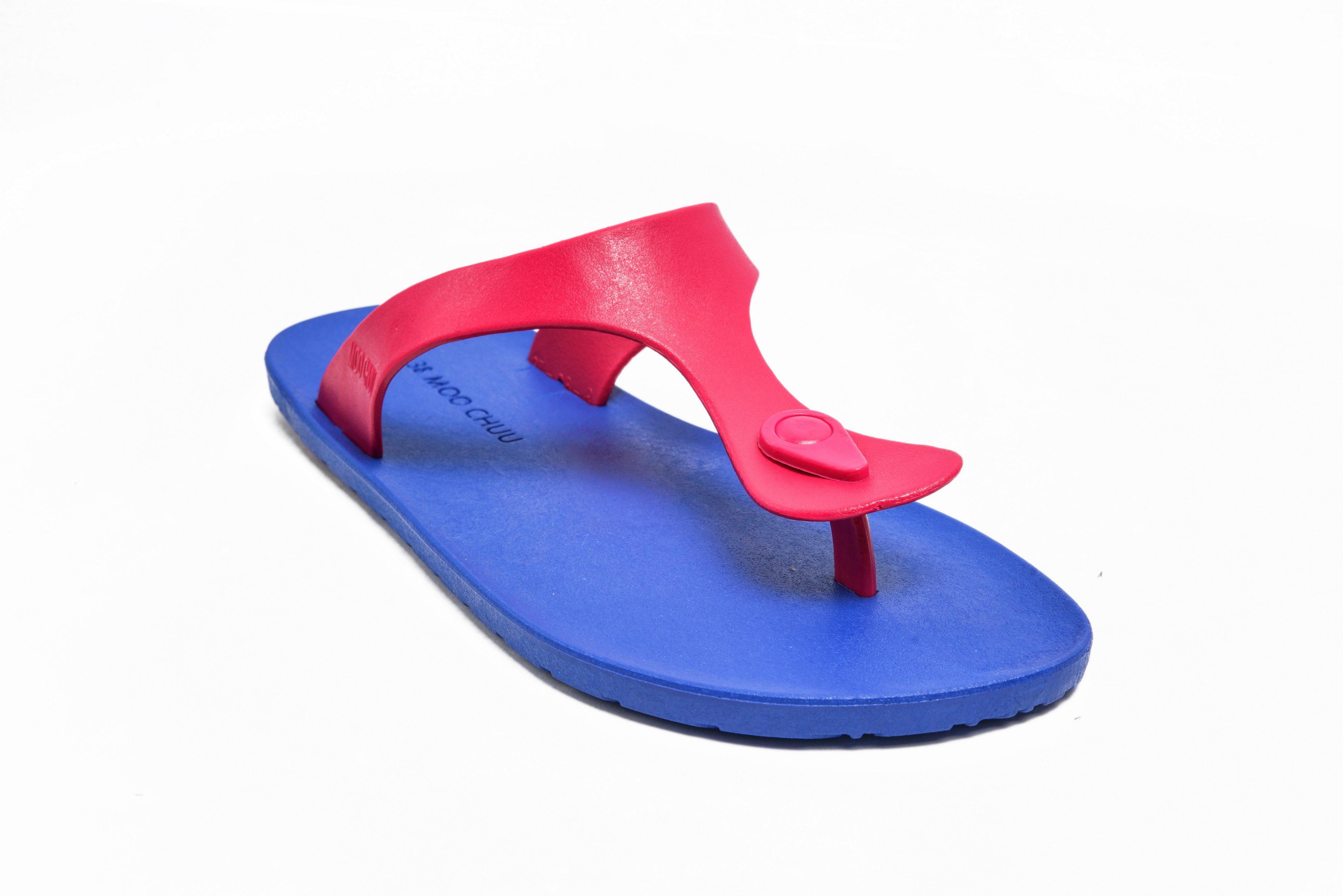 Candy Blue Sole Pink Strap - Moo Chuu India