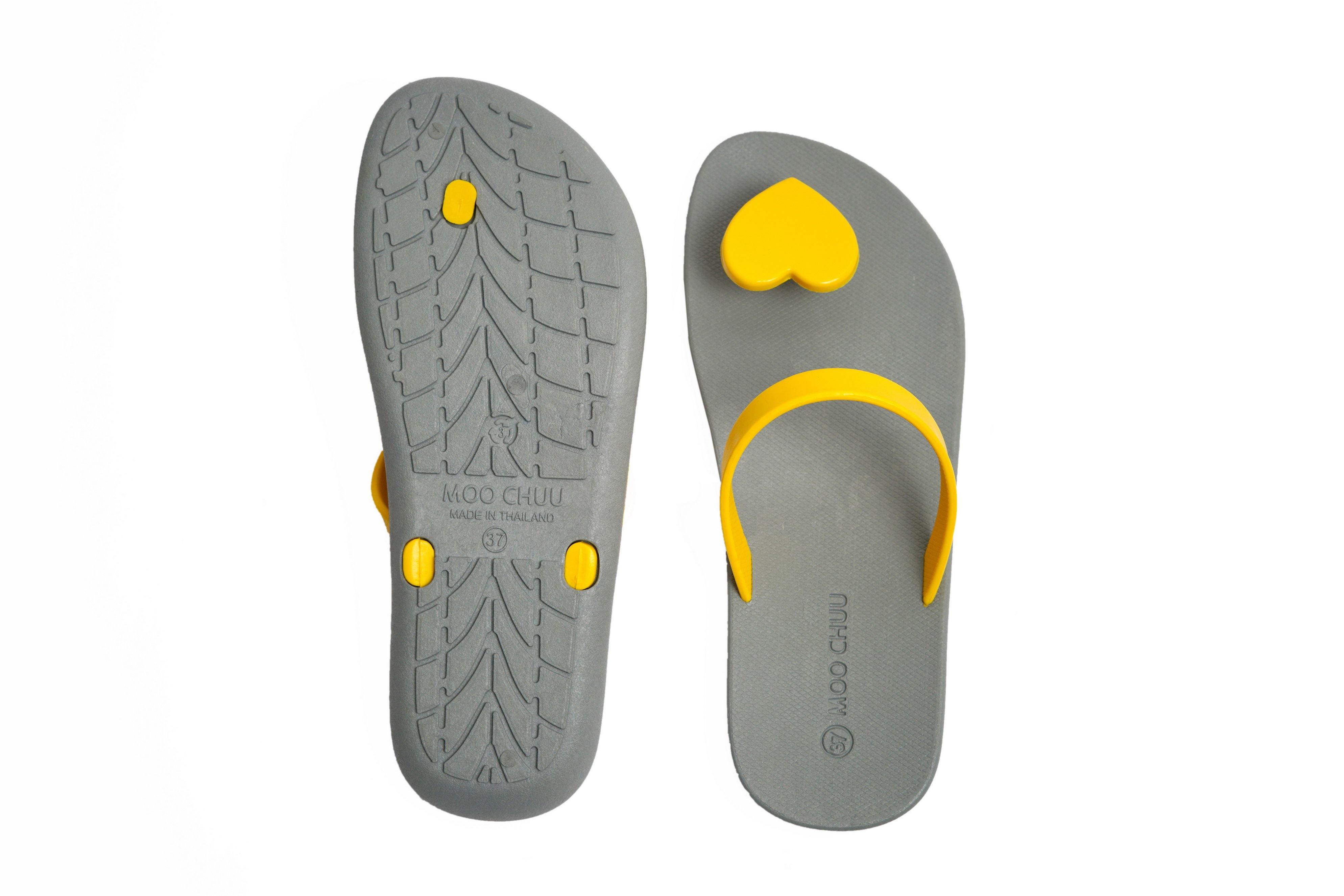 Sweety Heart Grey Sole Yellow Strap - Moo Chuu India