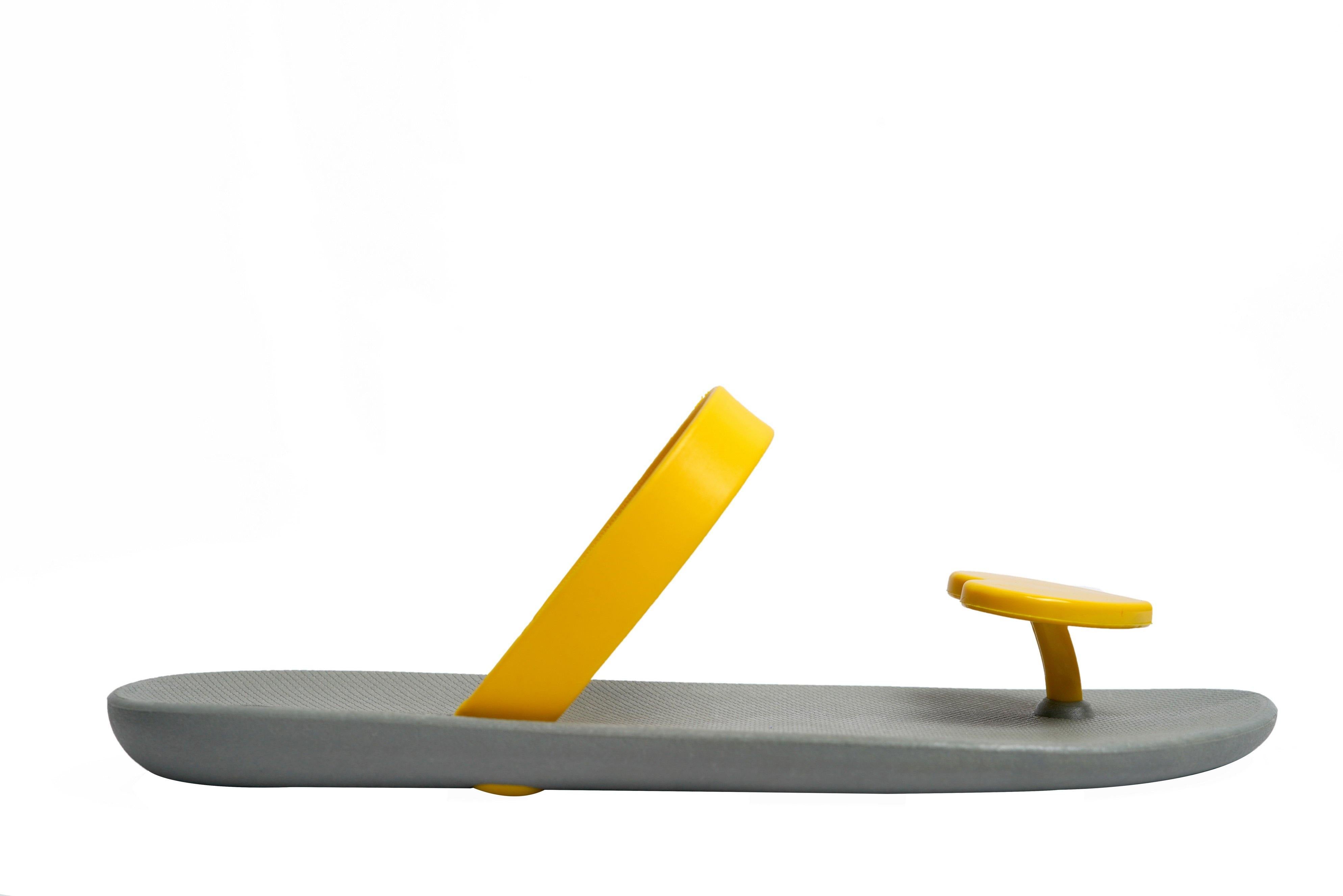 Sweety Heart Grey Sole Yellow Strap - Moo Chuu India
