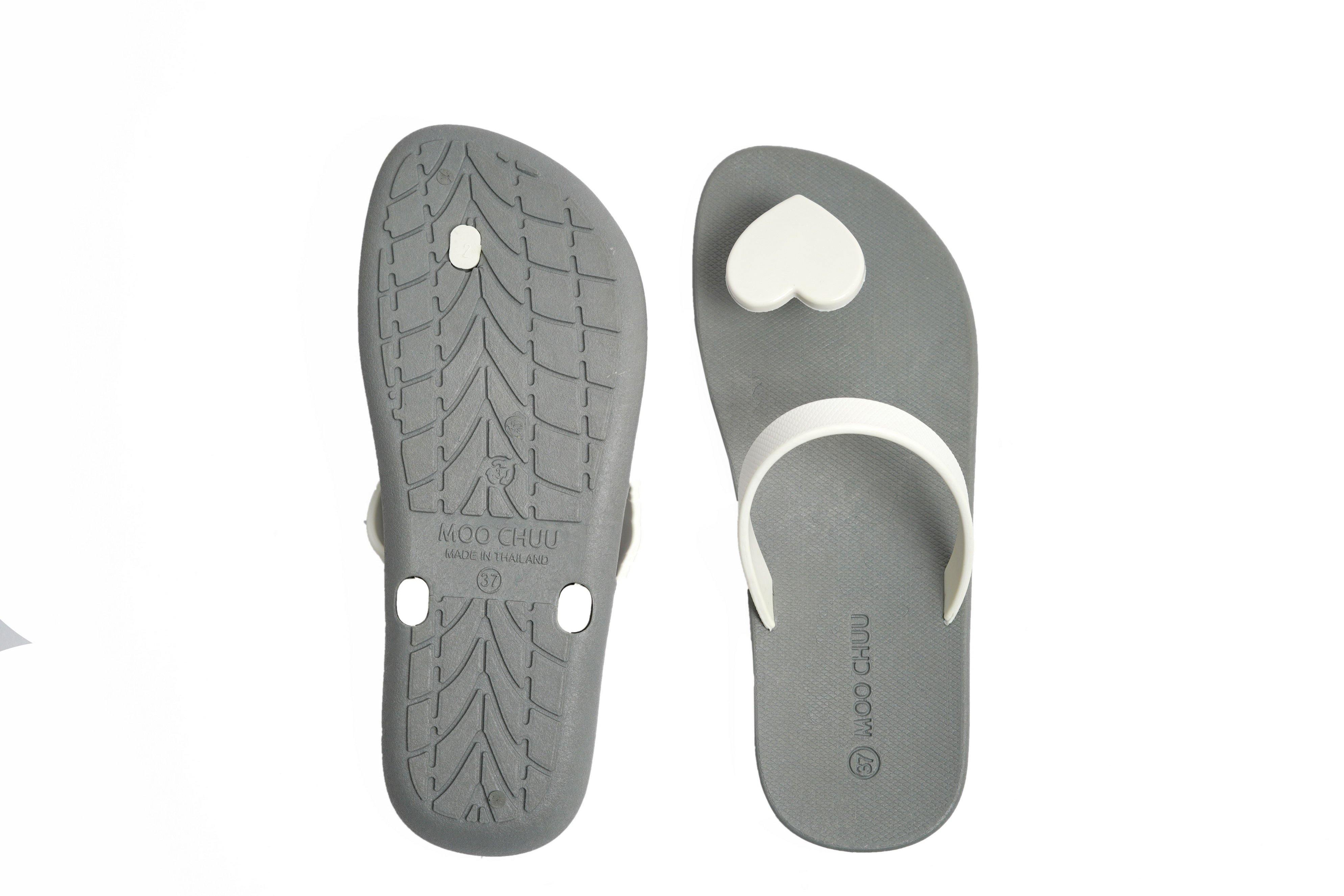 Sweety Heart Grey Sole White Strap - Moo Chuu India