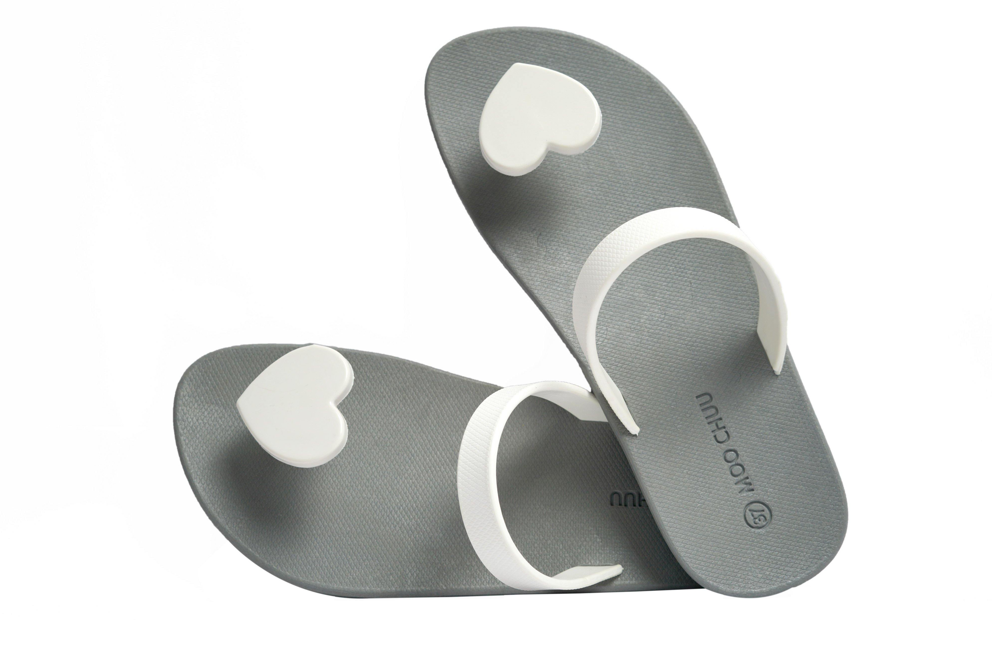 Sweety Heart Grey Sole White Strap - Moo Chuu India