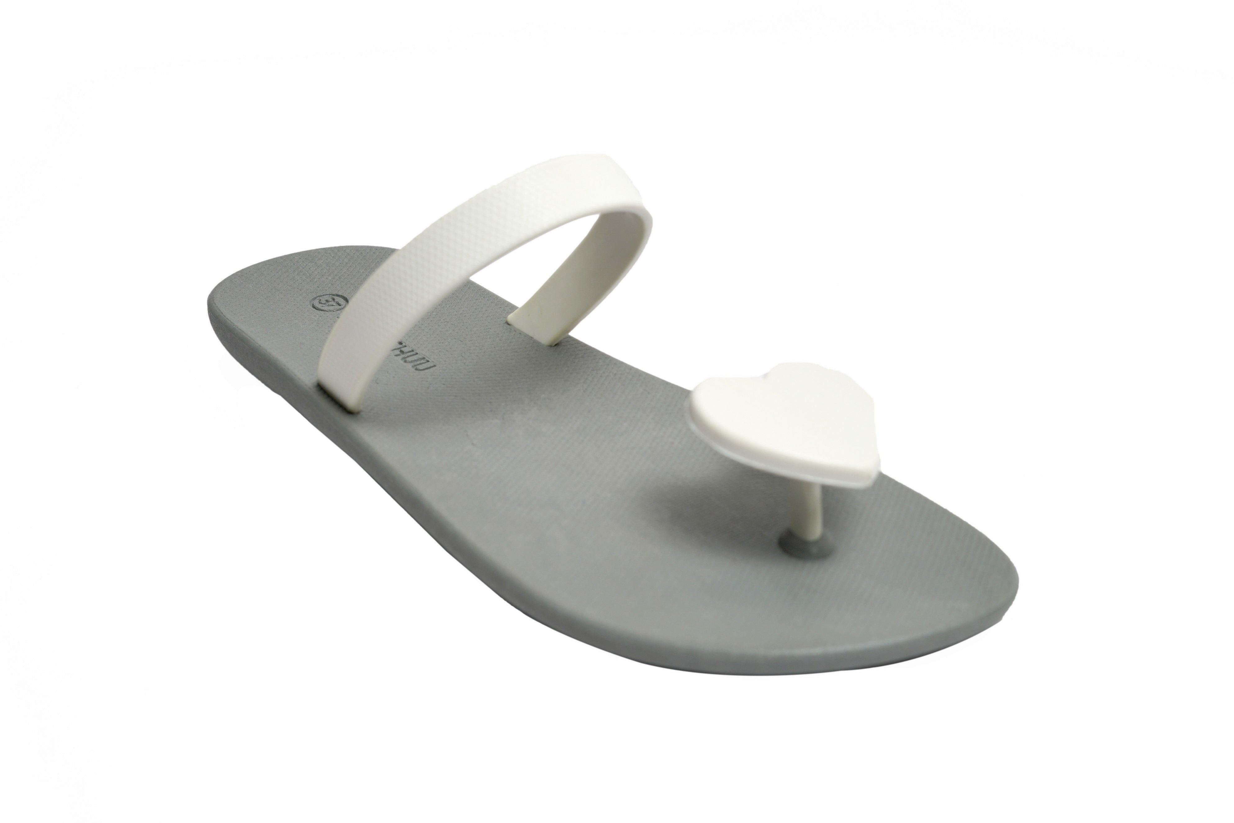 Sweety Heart Grey Sole White Strap - Moo Chuu India
