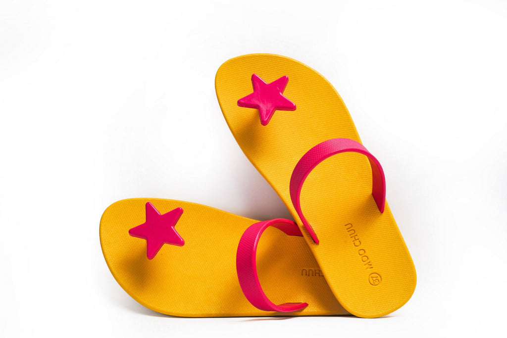 Sweety Star Yellow Sole Pink Strap - Moo Chuu India