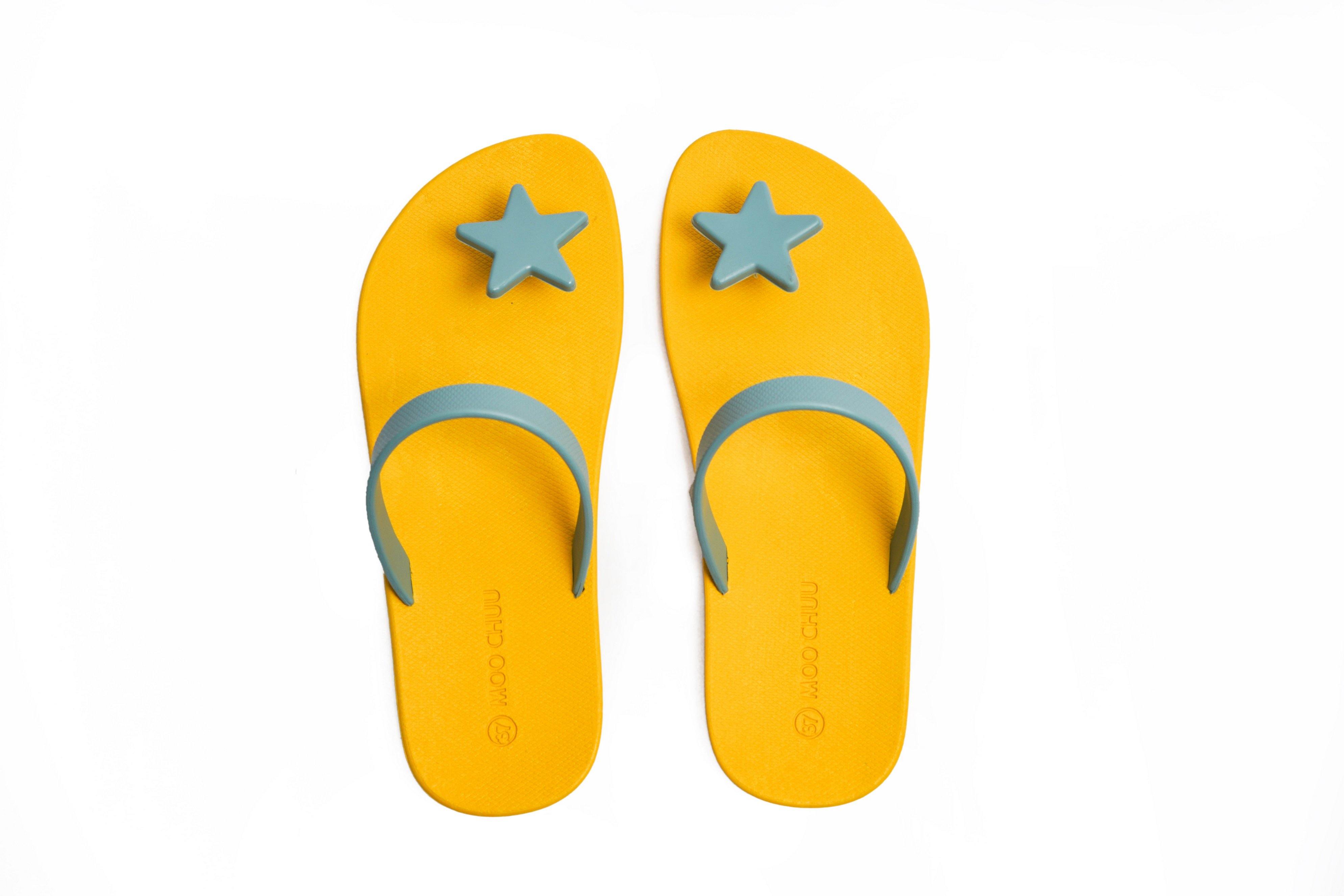 Sweety Star Yellow Sole Grey Strap - Moo Chuu India