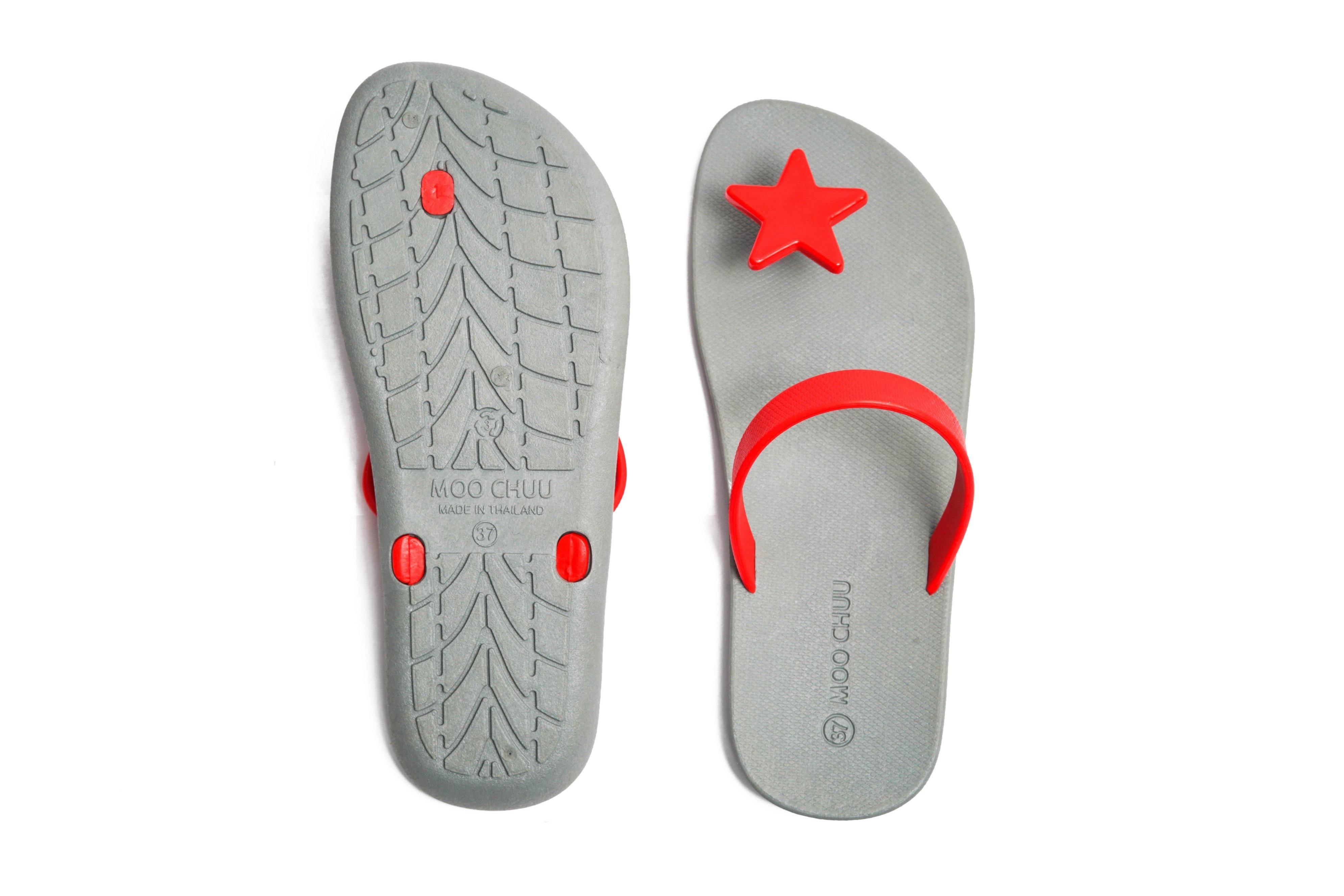 Sweety Star Grey Sole Red Strap - Moo Chuu India