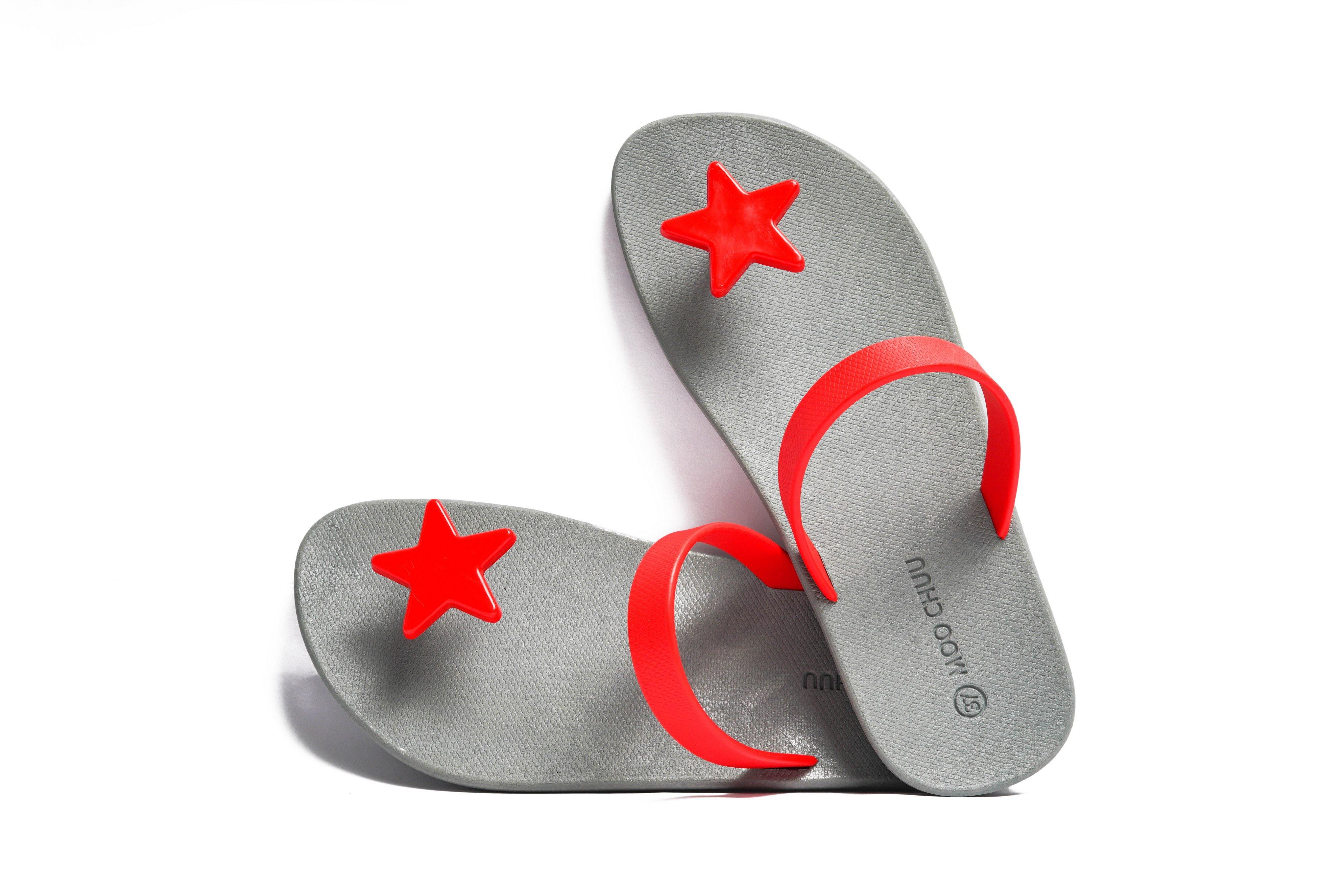 Sweety Star Grey Sole Red Strap - Moo Chuu India