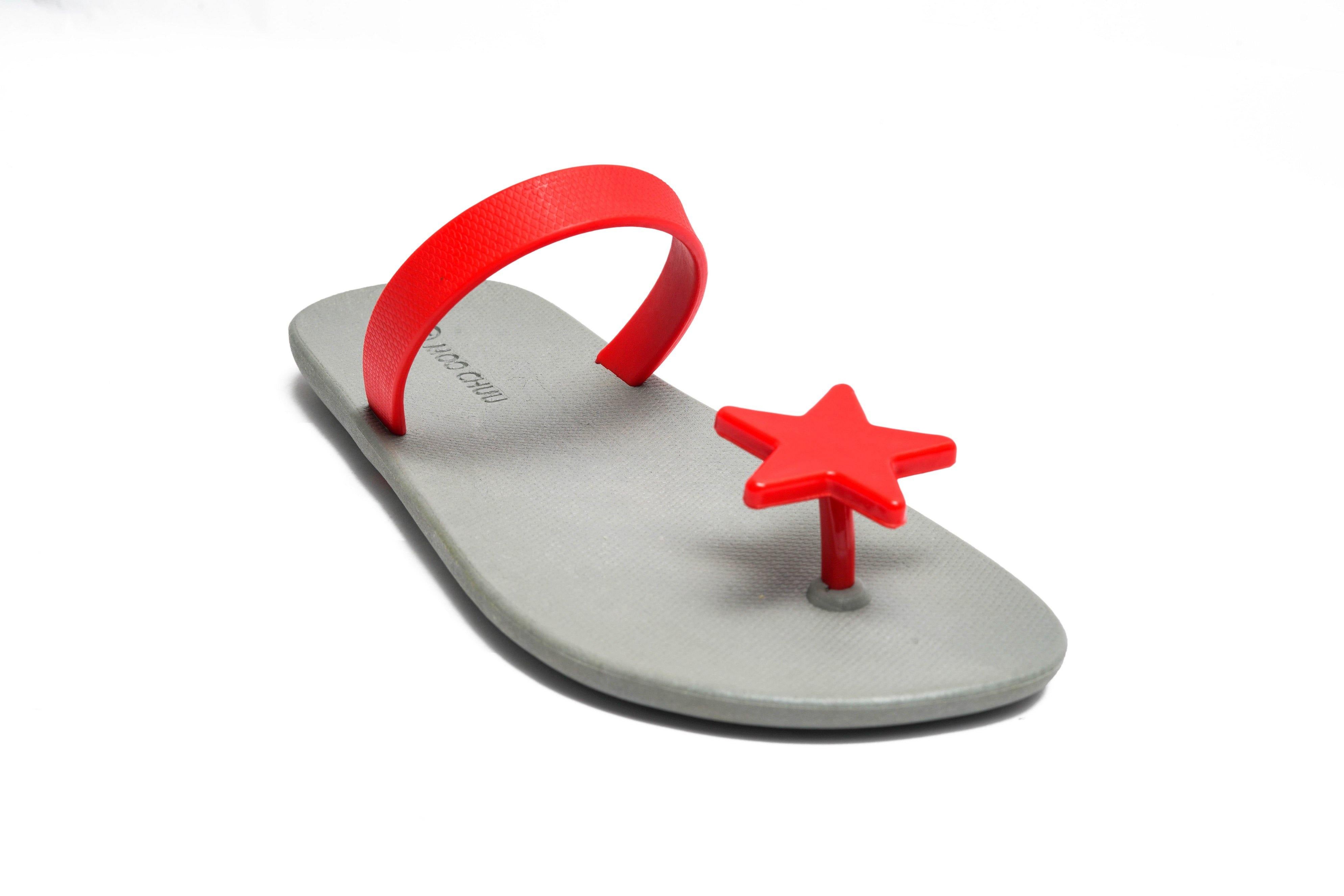 Sweety Star Grey Sole Red Strap - Moo Chuu India