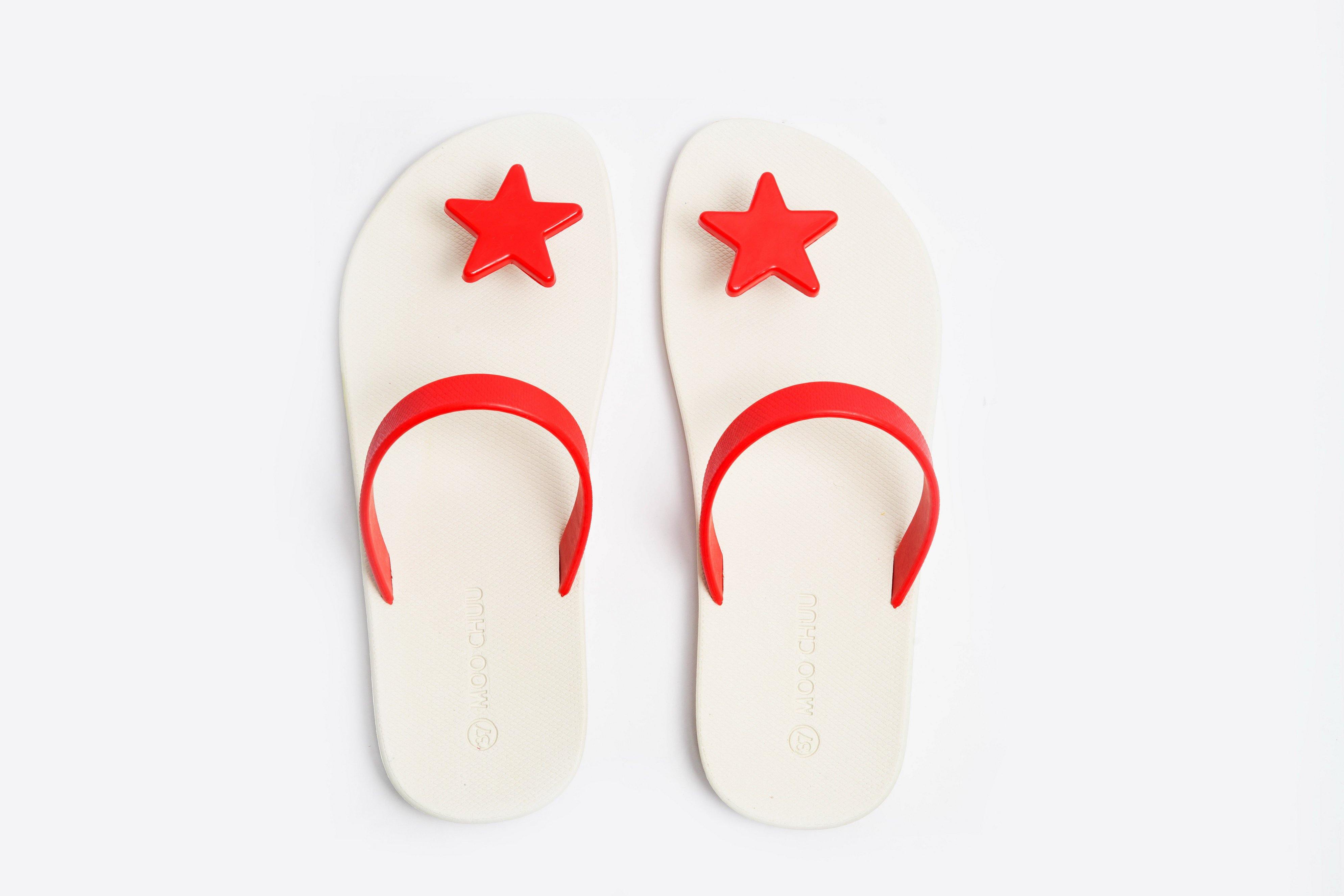 Sweety Star White Sole Red Strap - Moo Chuu India