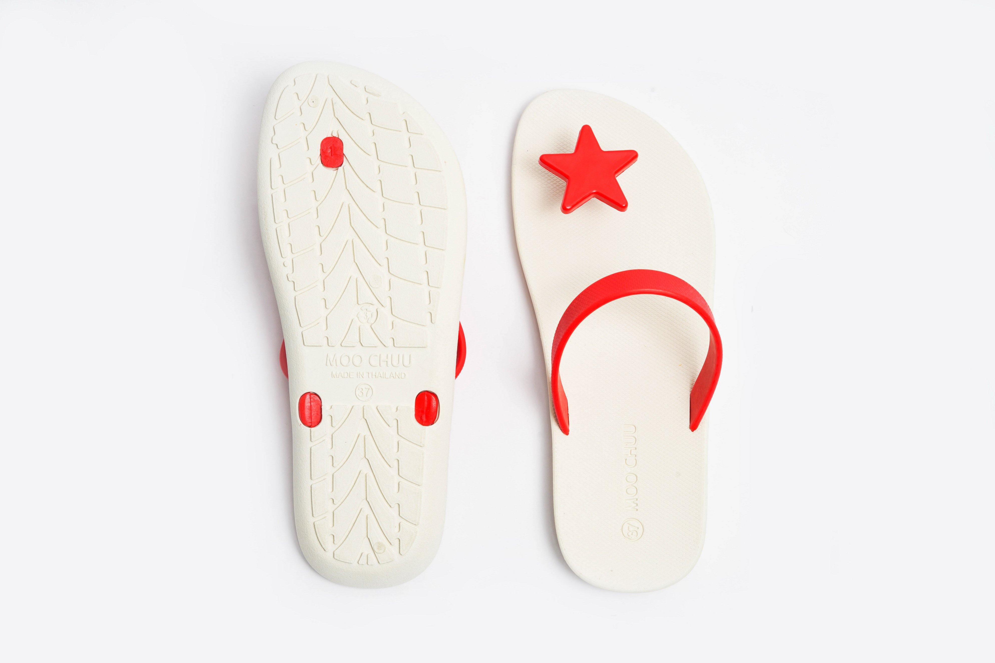 Sweety Star White Sole Red Strap - Moo Chuu India