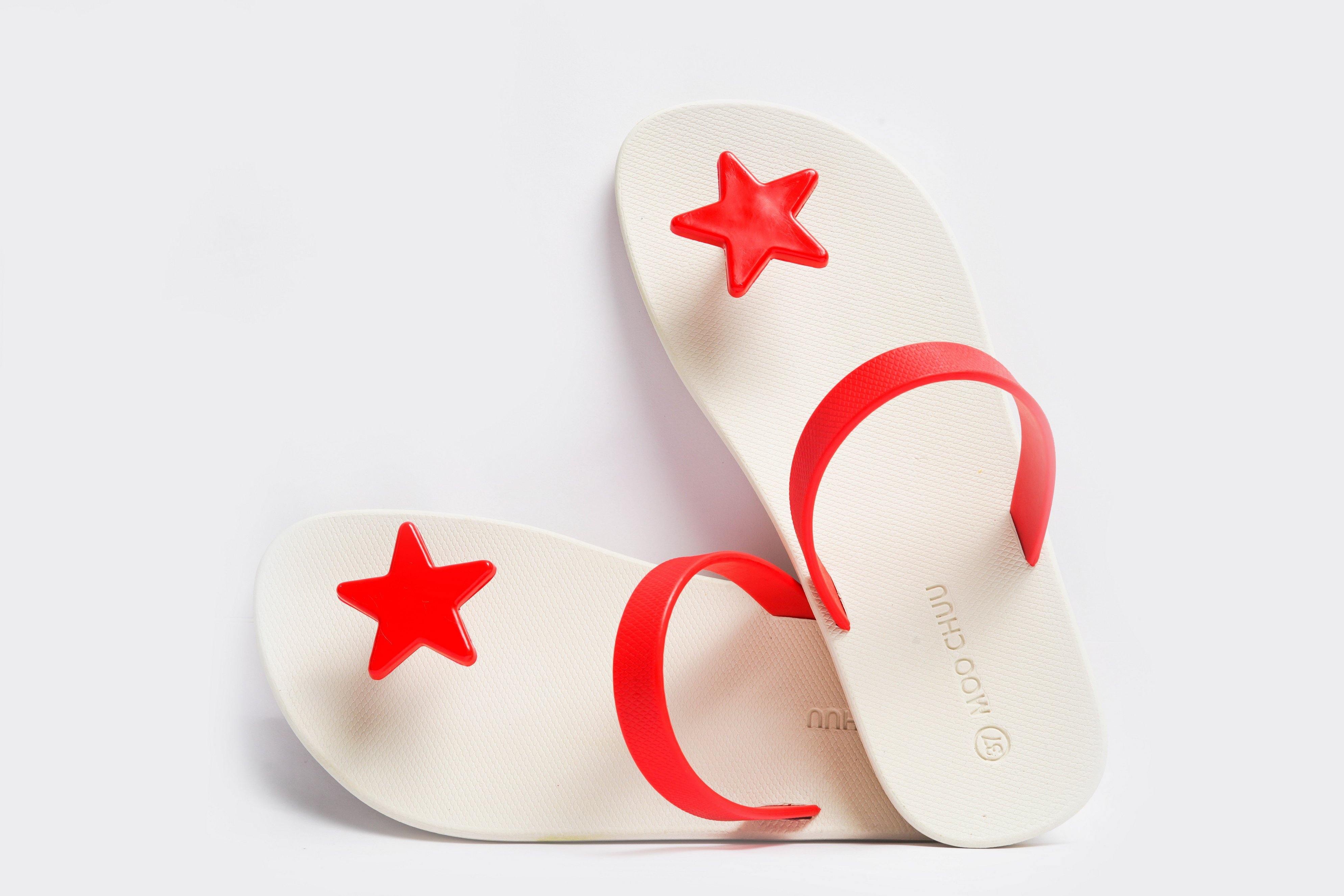 Sweety Star White Sole Red Strap - Moo Chuu India