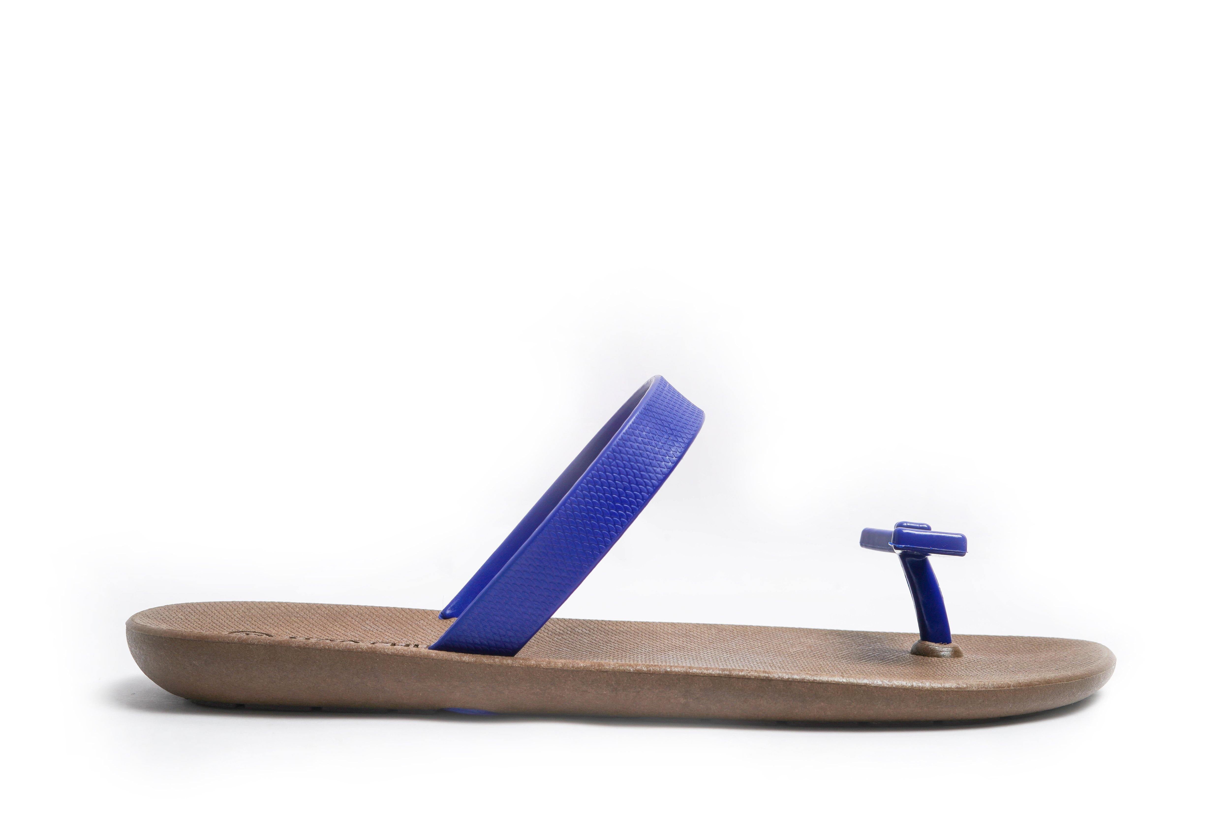 Sweety Bow Brown Sole Blue Strap - Moo Chuu India