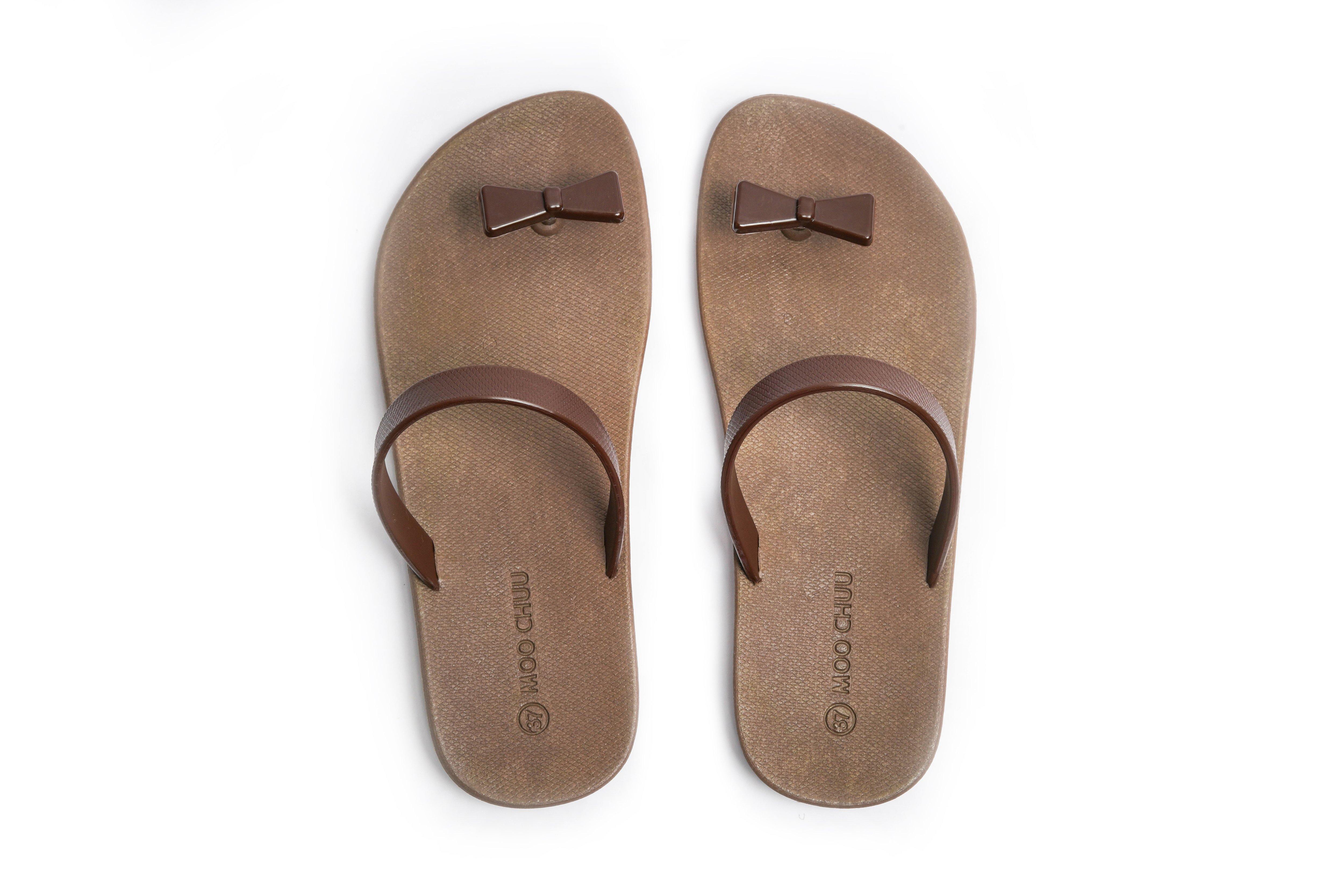 Sweety Bow Brown Sole Brown Strap - Moo Chuu India