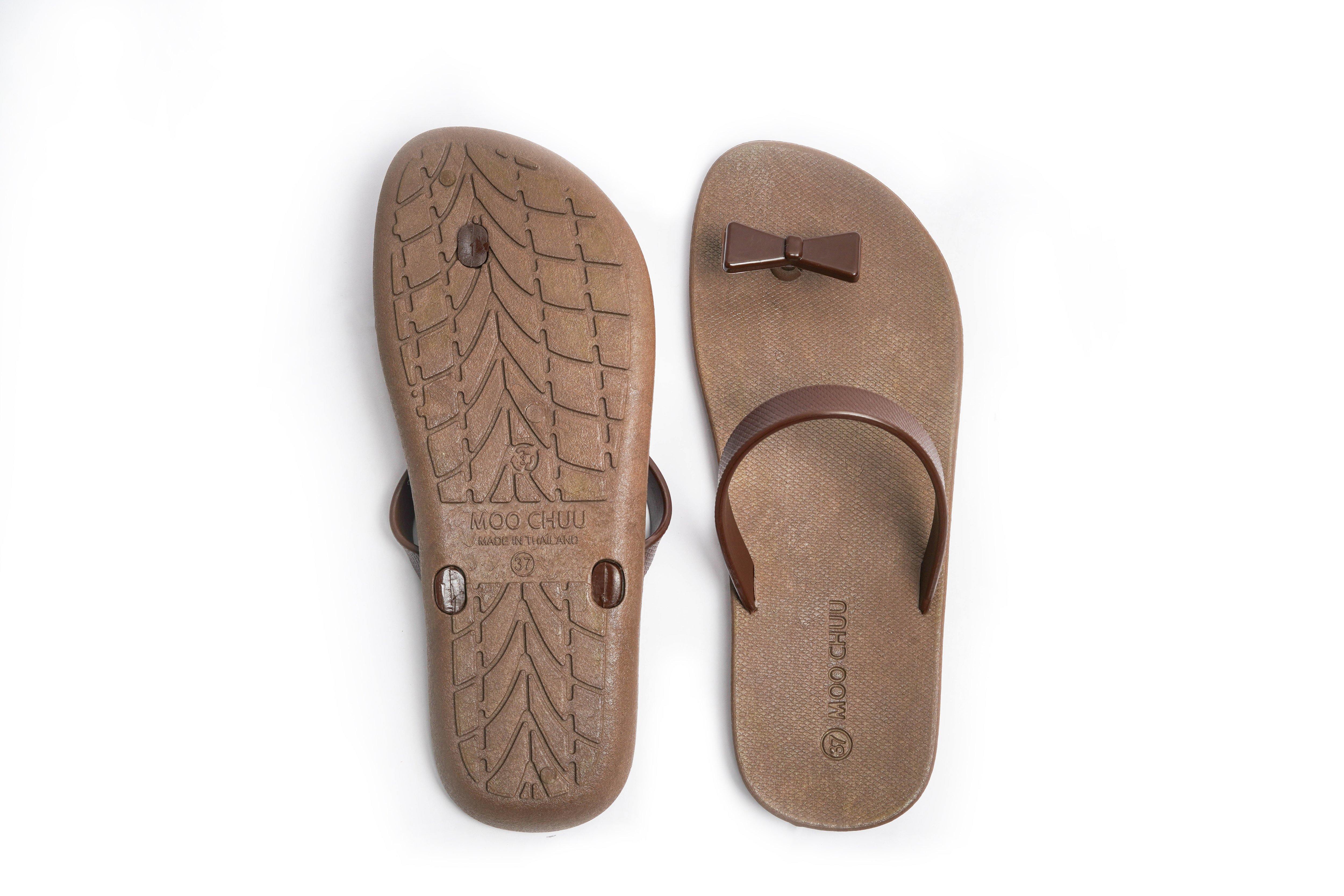 Sweety Bow Brown Sole Brown Strap - Moo Chuu India