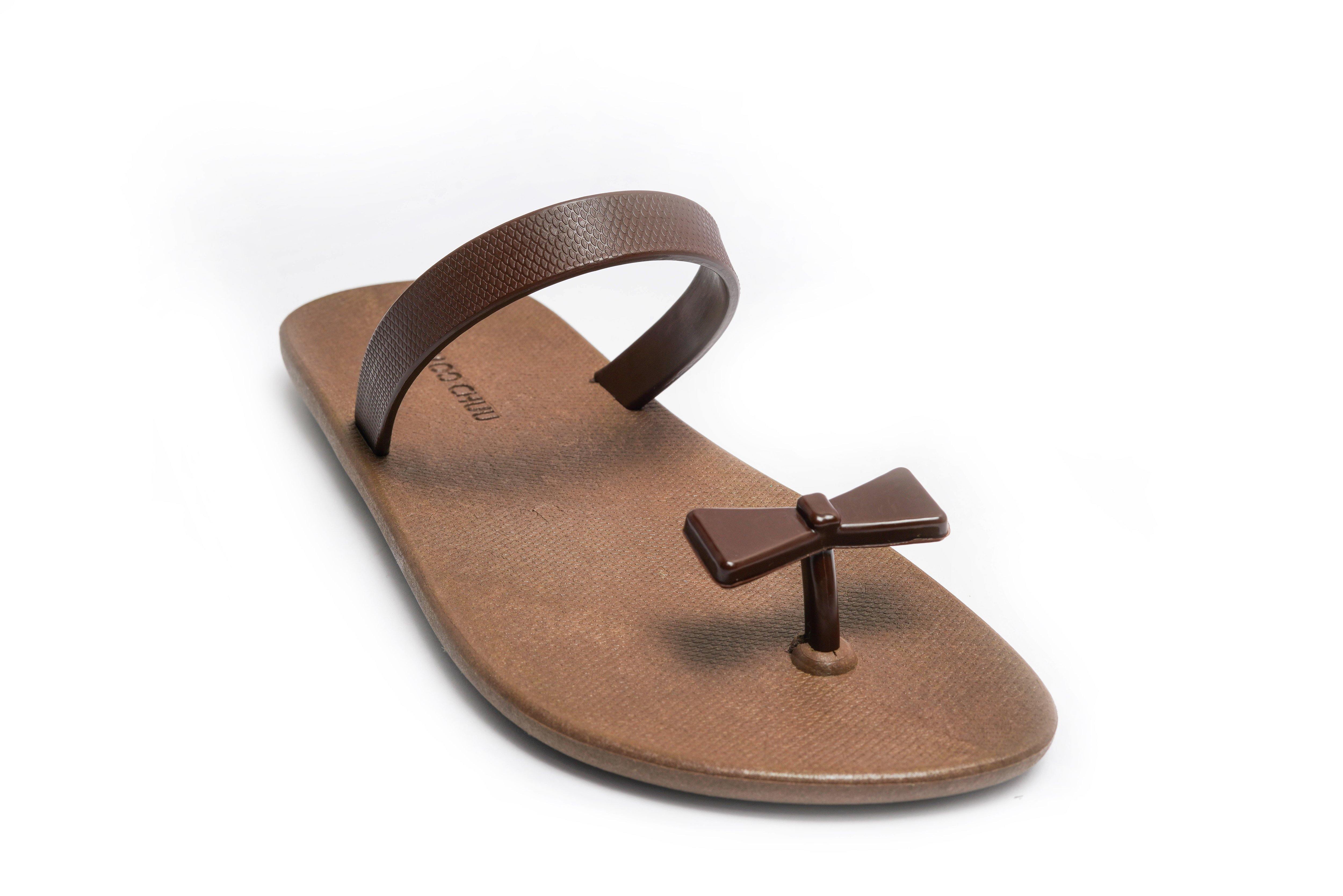 Sweety Bow Brown Sole Brown Strap - Moo Chuu India