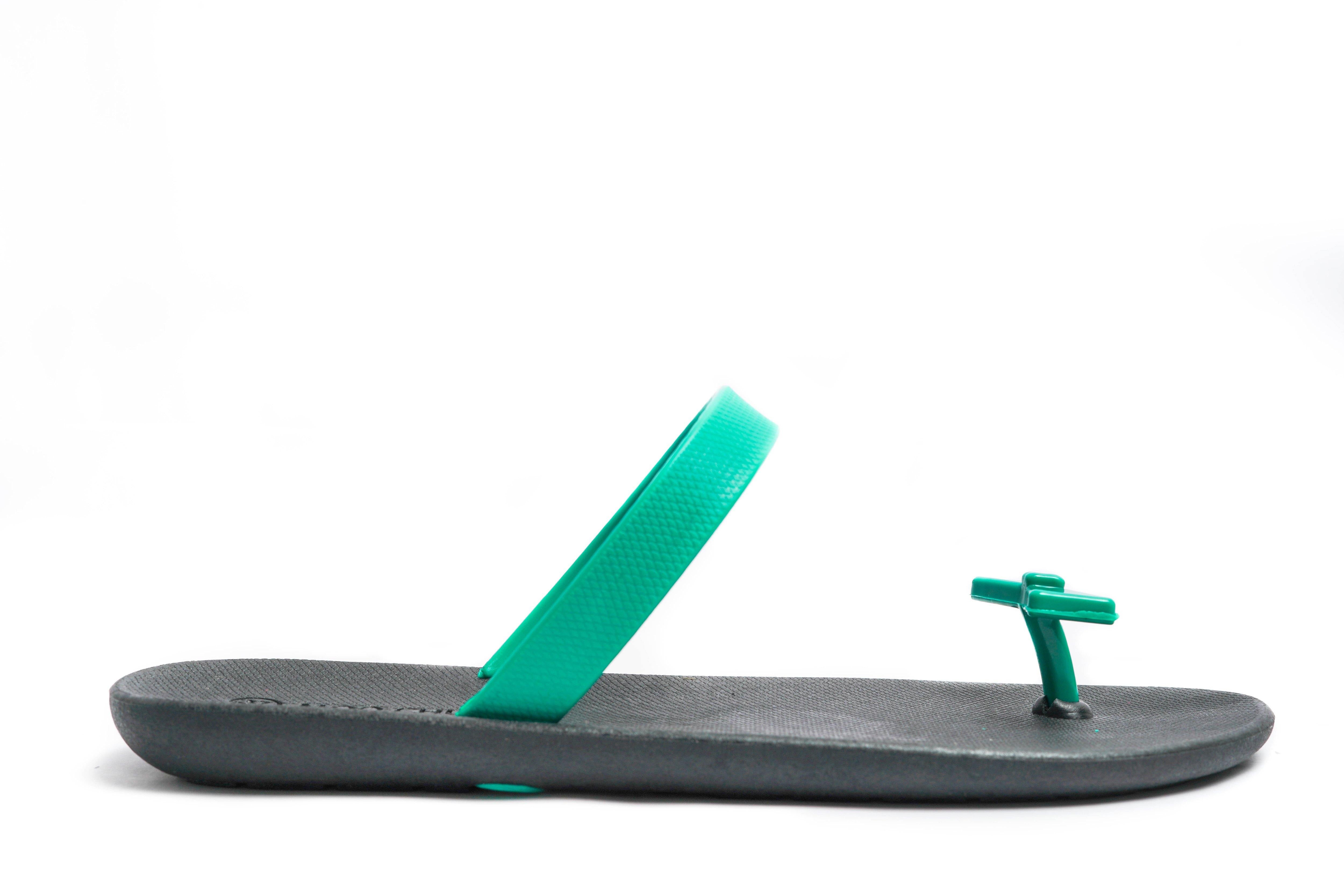 Sweety Bow Black Sole Green Strap - Moo Chuu India