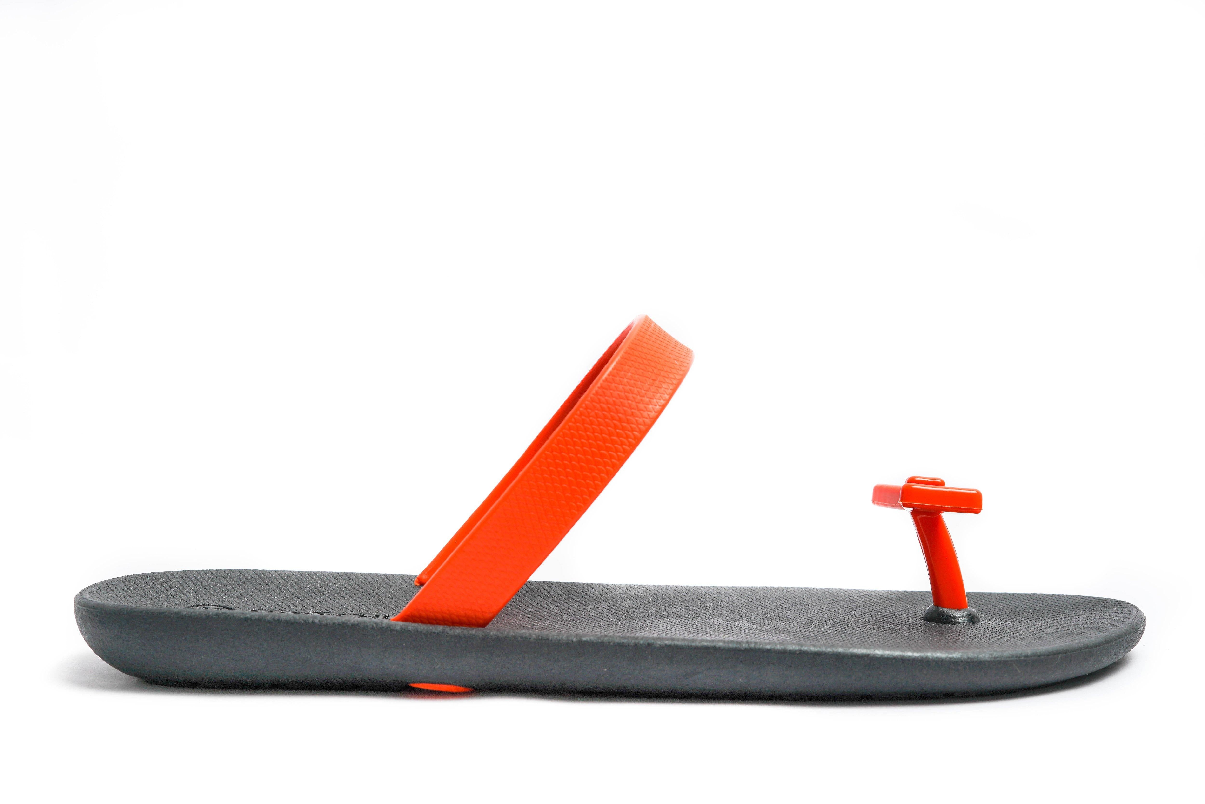 Sweety Bow Black Sole Orange Strap - Moo Chuu India