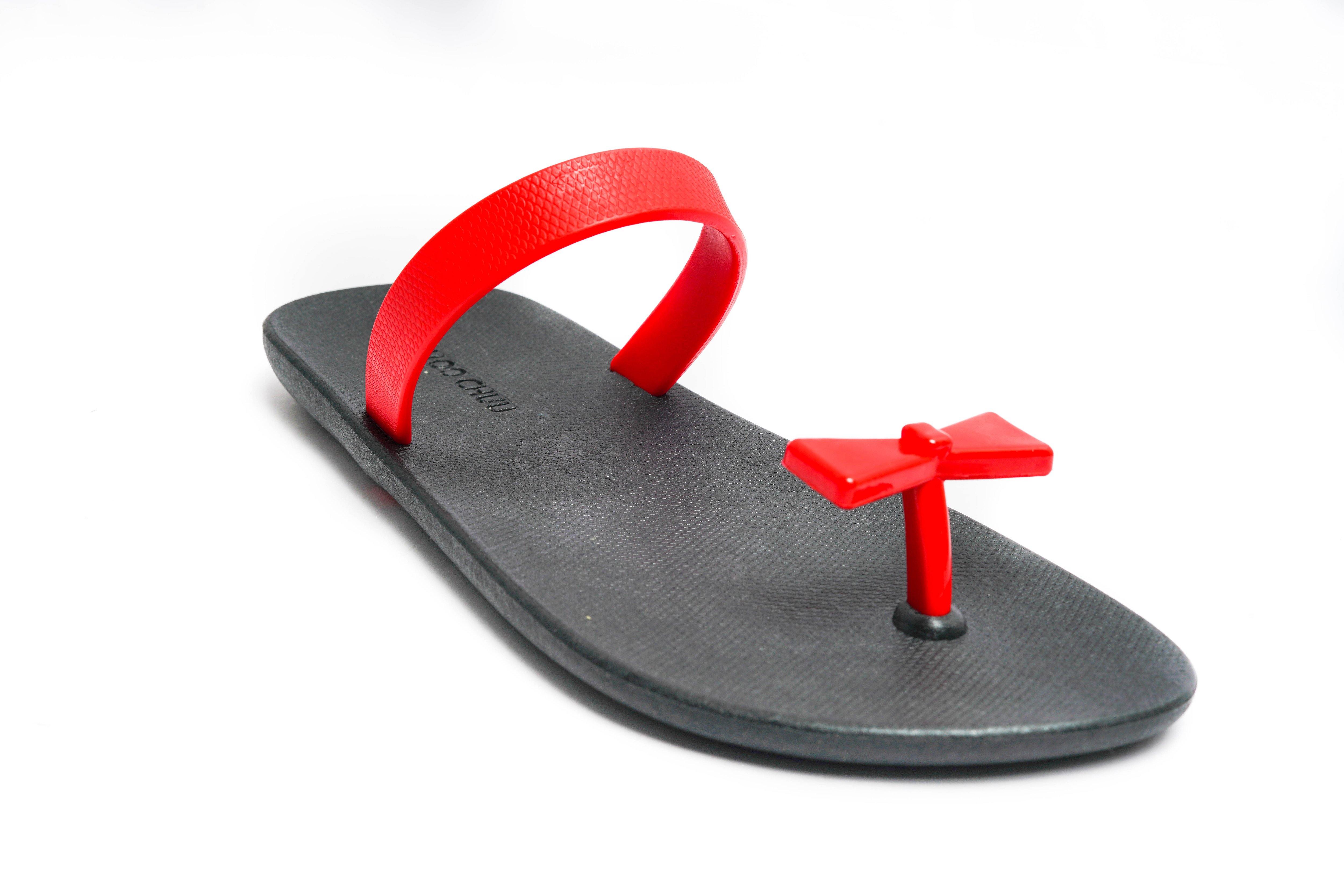 Sweety Bow Black Sole Red Strap - Moo Chuu India