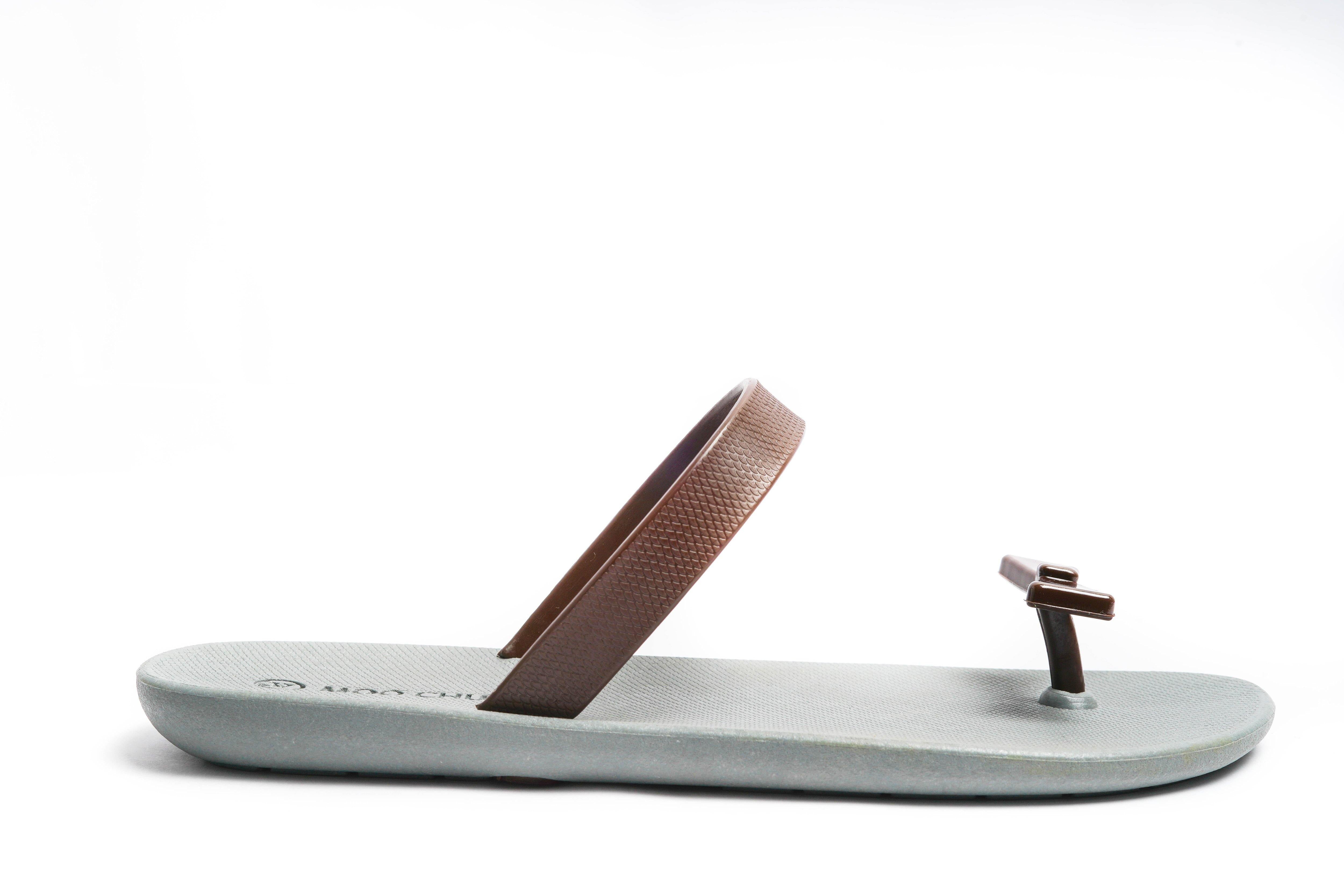 Sweety Bow Grey Sole Brown Strap - Moo Chuu India