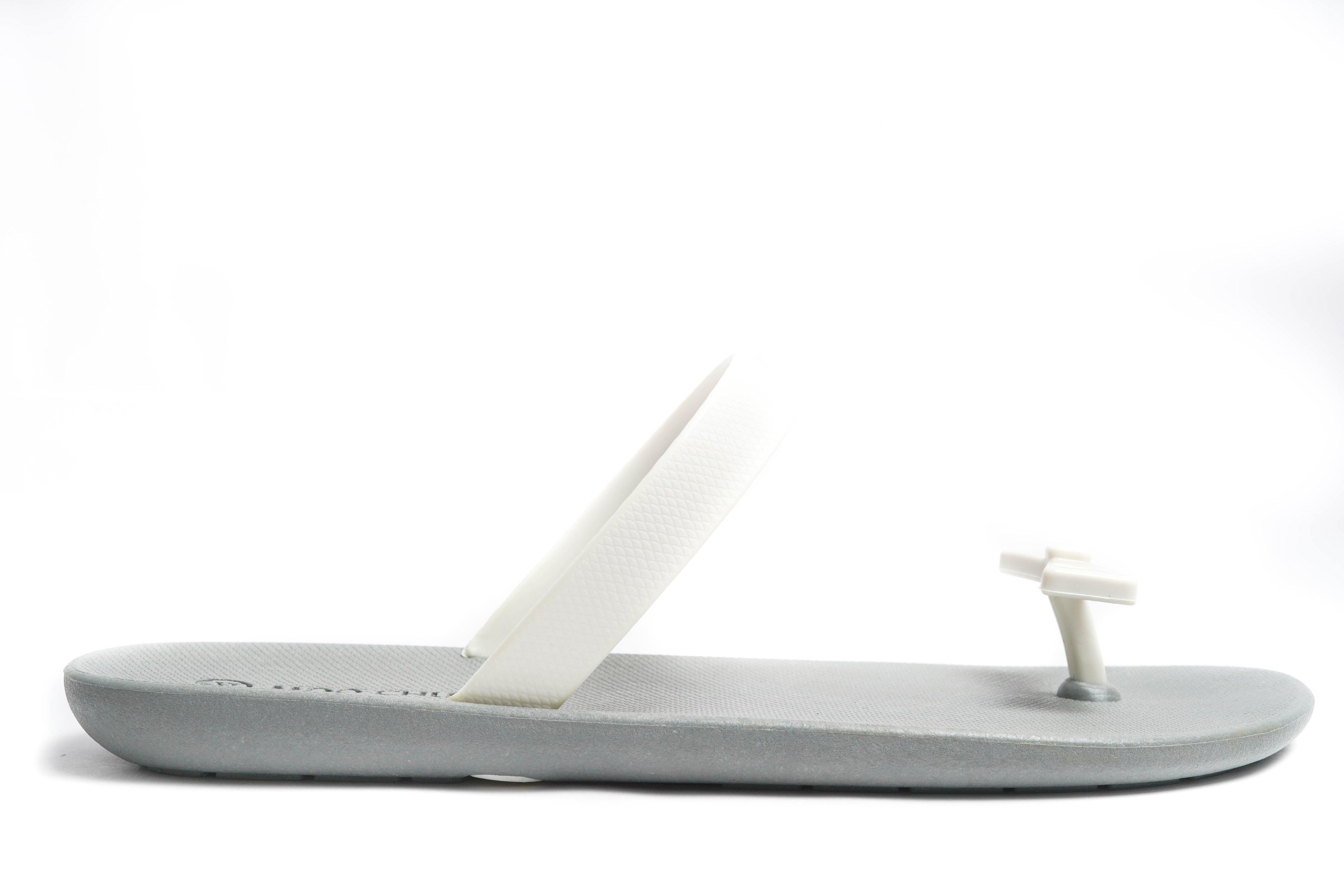 Sweety Bow Grey Sole White Strap - Moo Chuu India