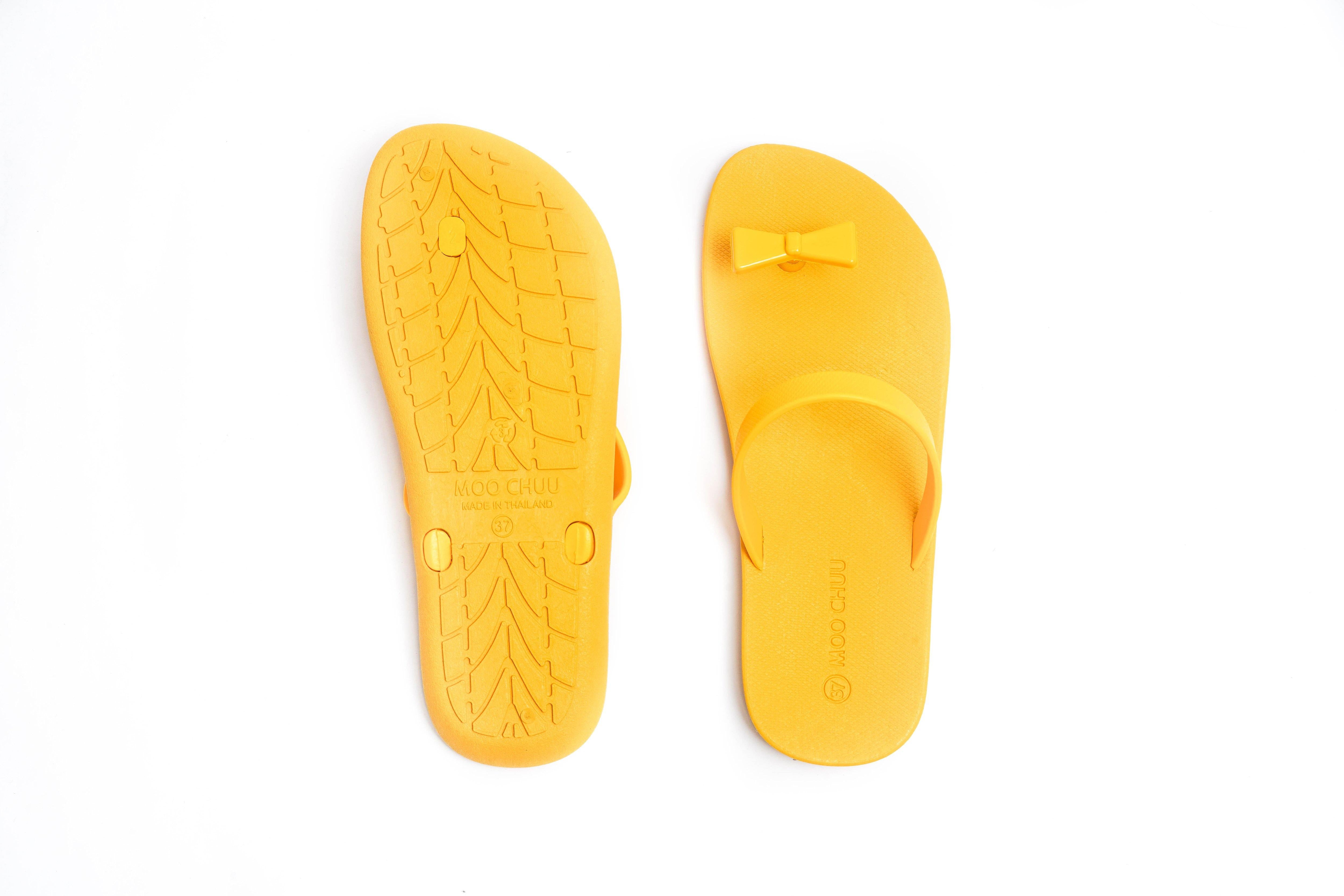 Sweety Bow Yellow Sole Yellow Strap - Moo Chuu India