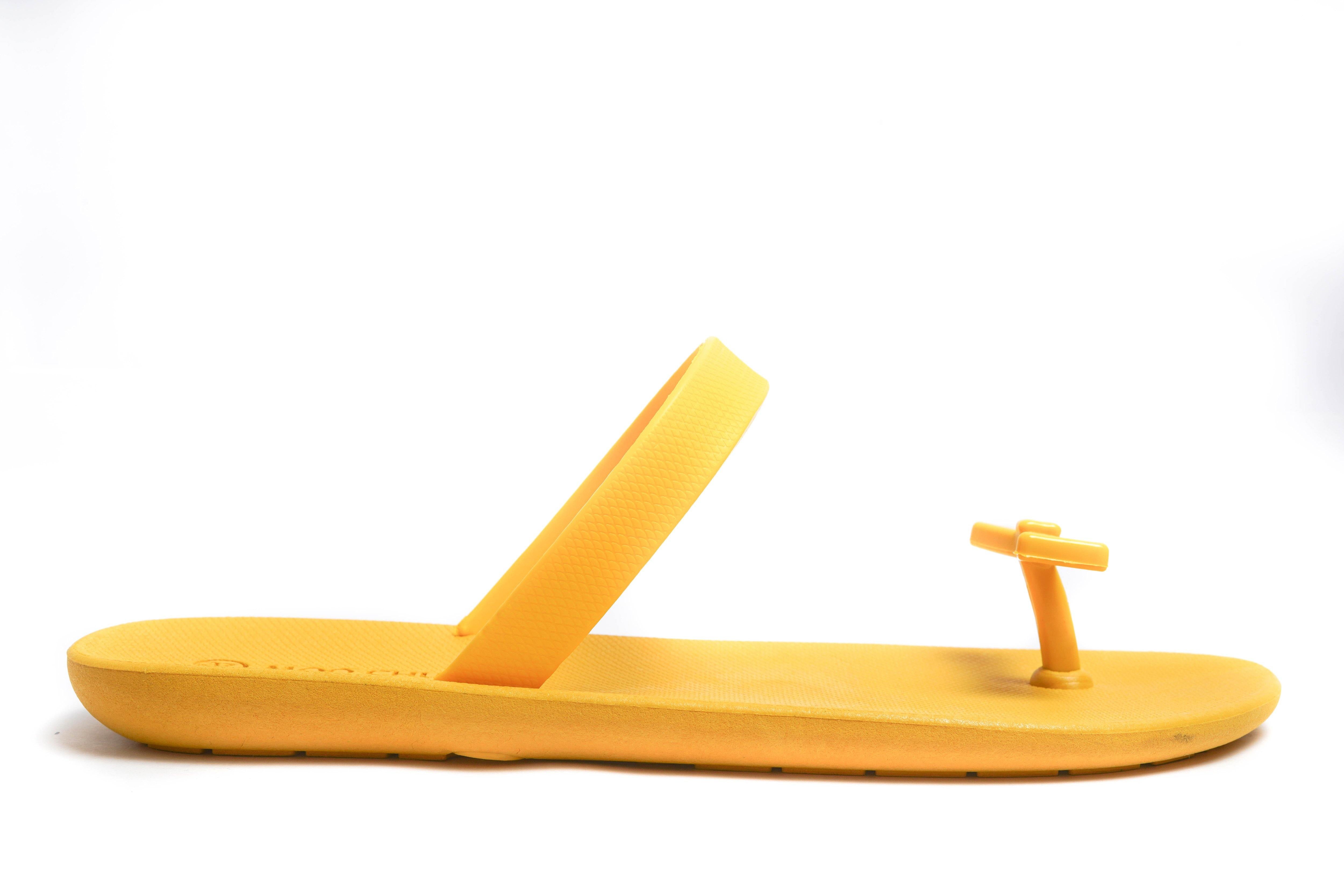 Sweety Bow Yellow Sole Yellow Strap - Moo Chuu India