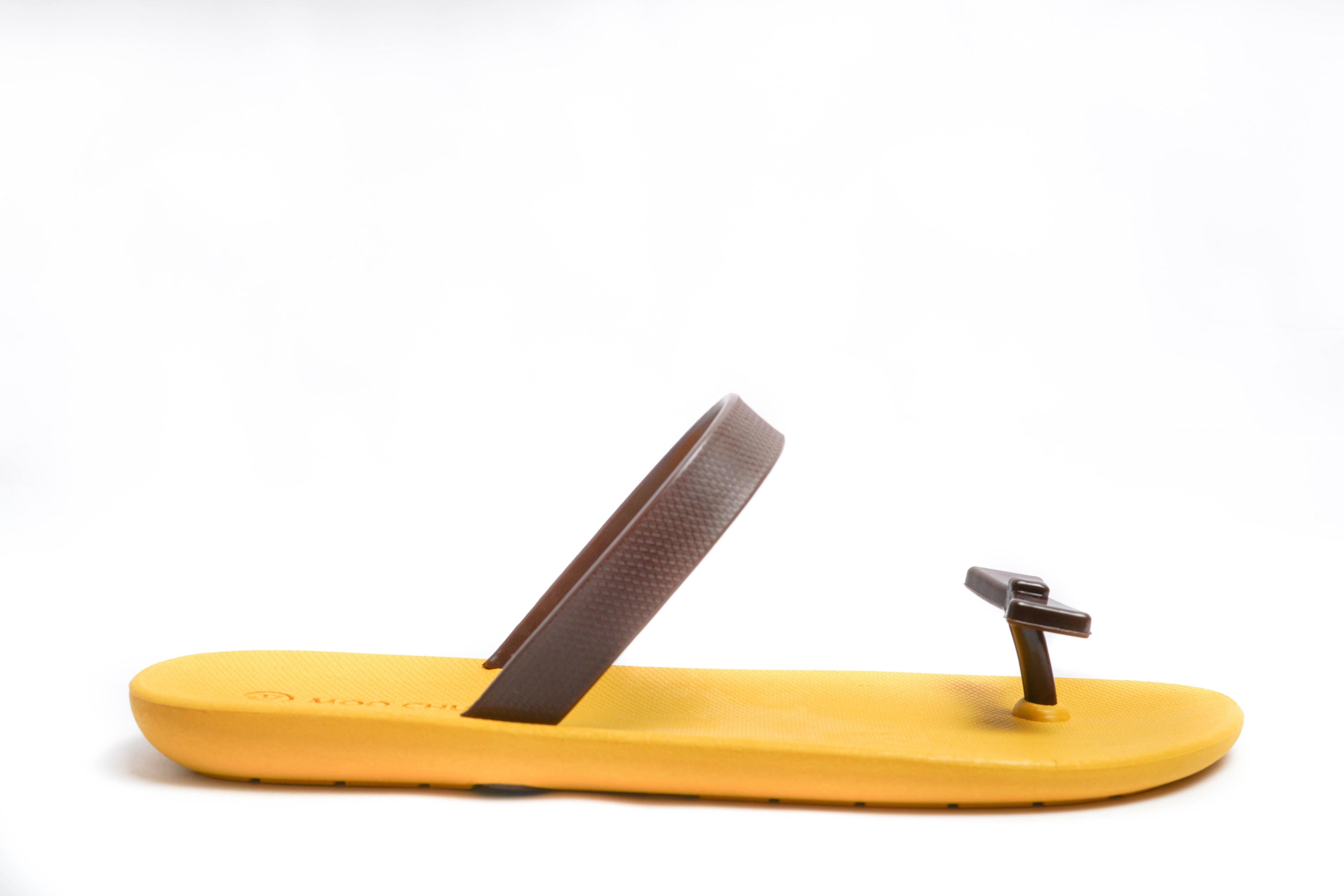 Sweety Bow Yellow Sole Brown Strap - Moo Chuu India