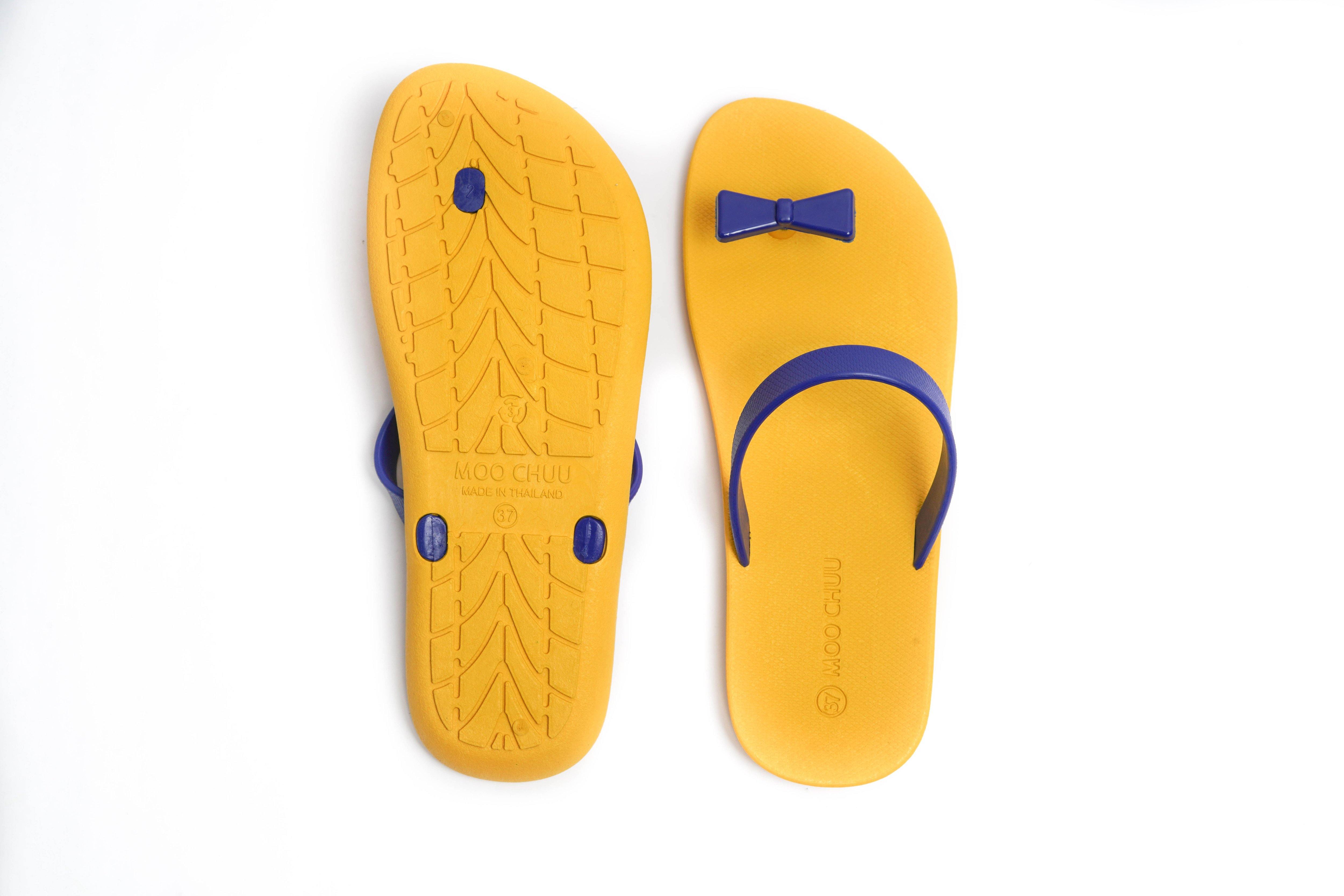 Sweety Bow Yellow Sole Blue Strap - Moo Chuu India