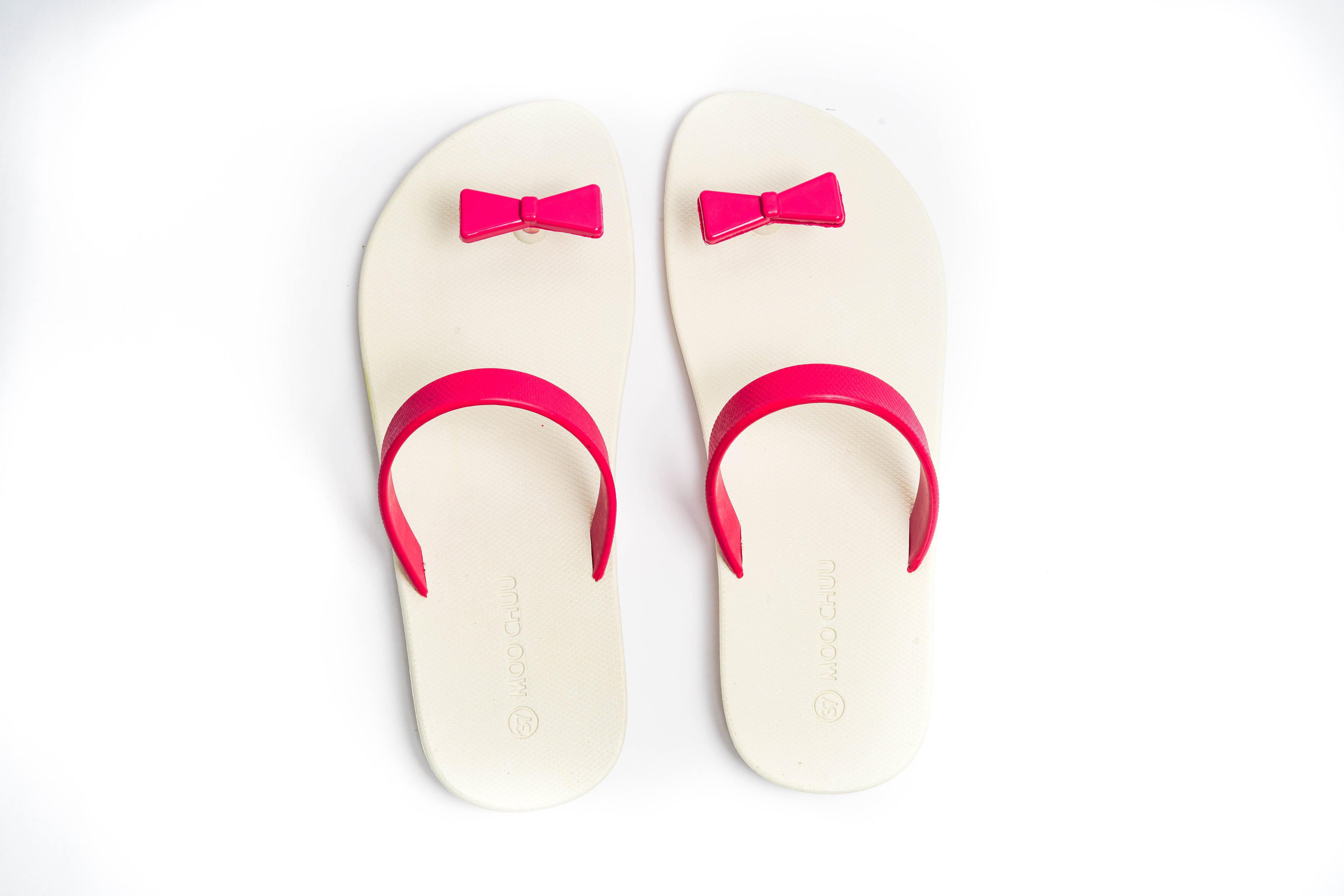 Sweety Bow White Sole Pink Strap - Moo Chuu India