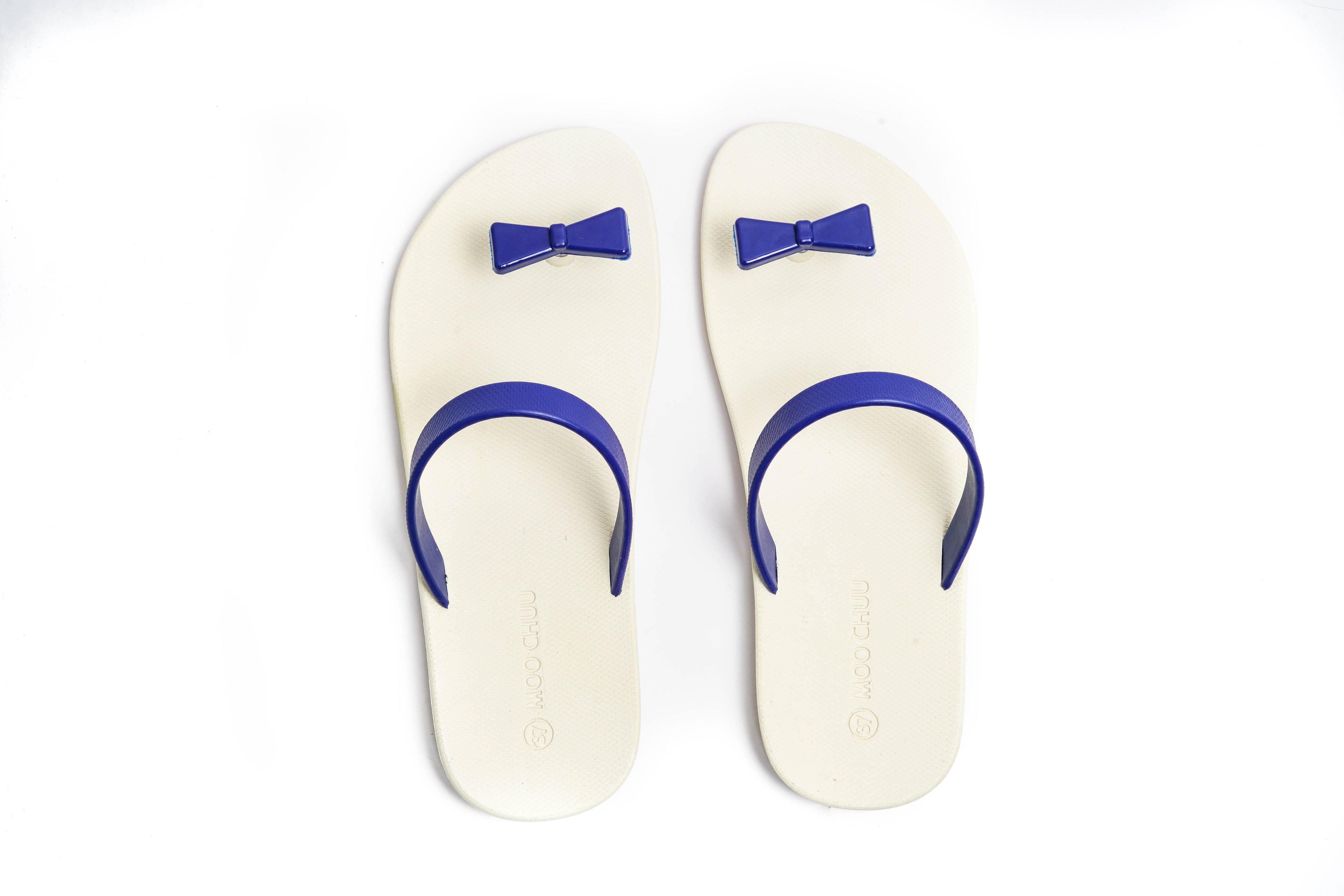 Sweety Bow White Sole Blue Strap - Moo Chuu India
