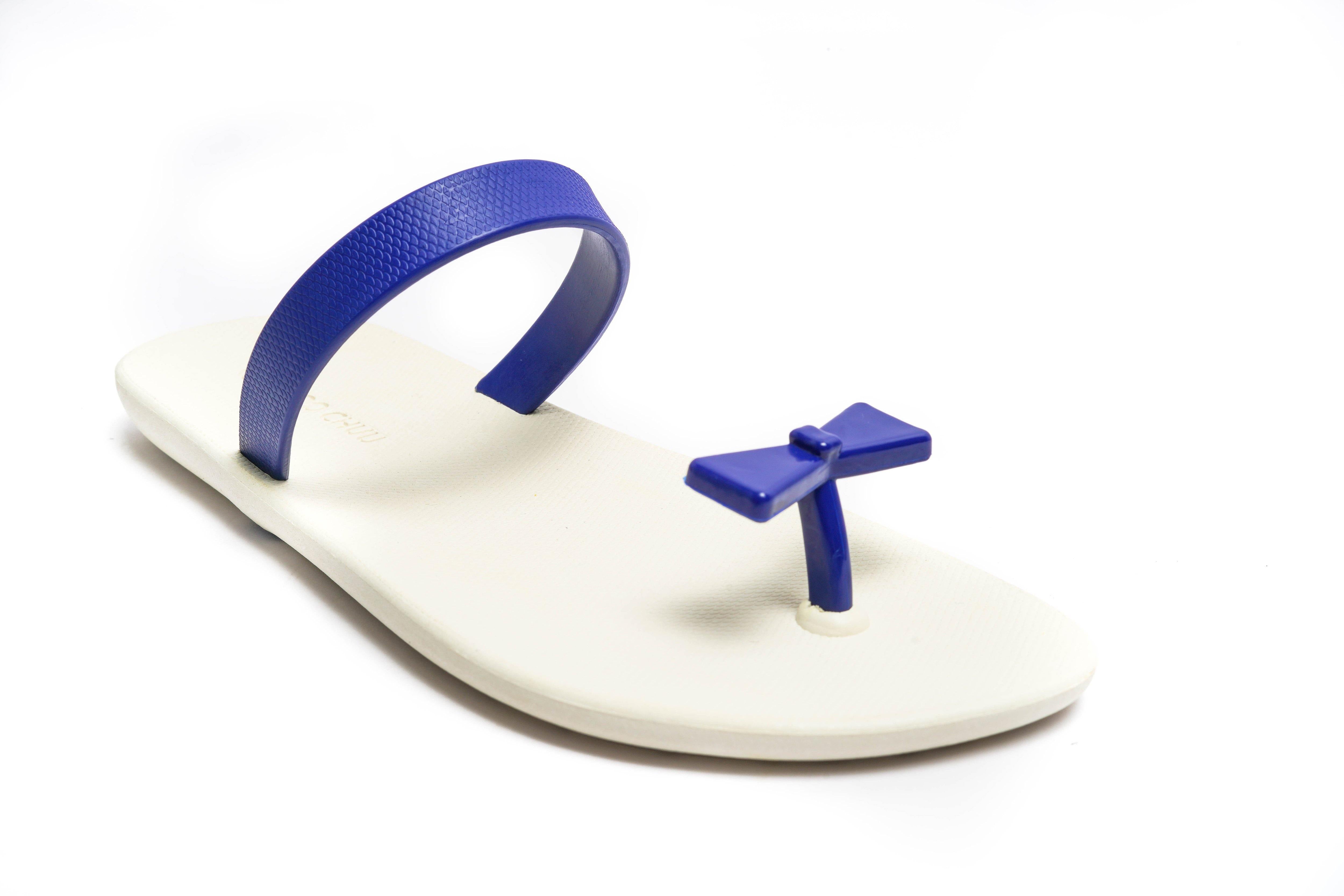 Sweety Bow White Sole Blue Strap - Moo Chuu India