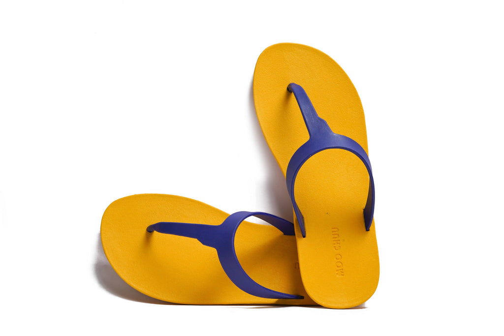 Thongs Yellow Sole Blue Strap - Moo Chuu India