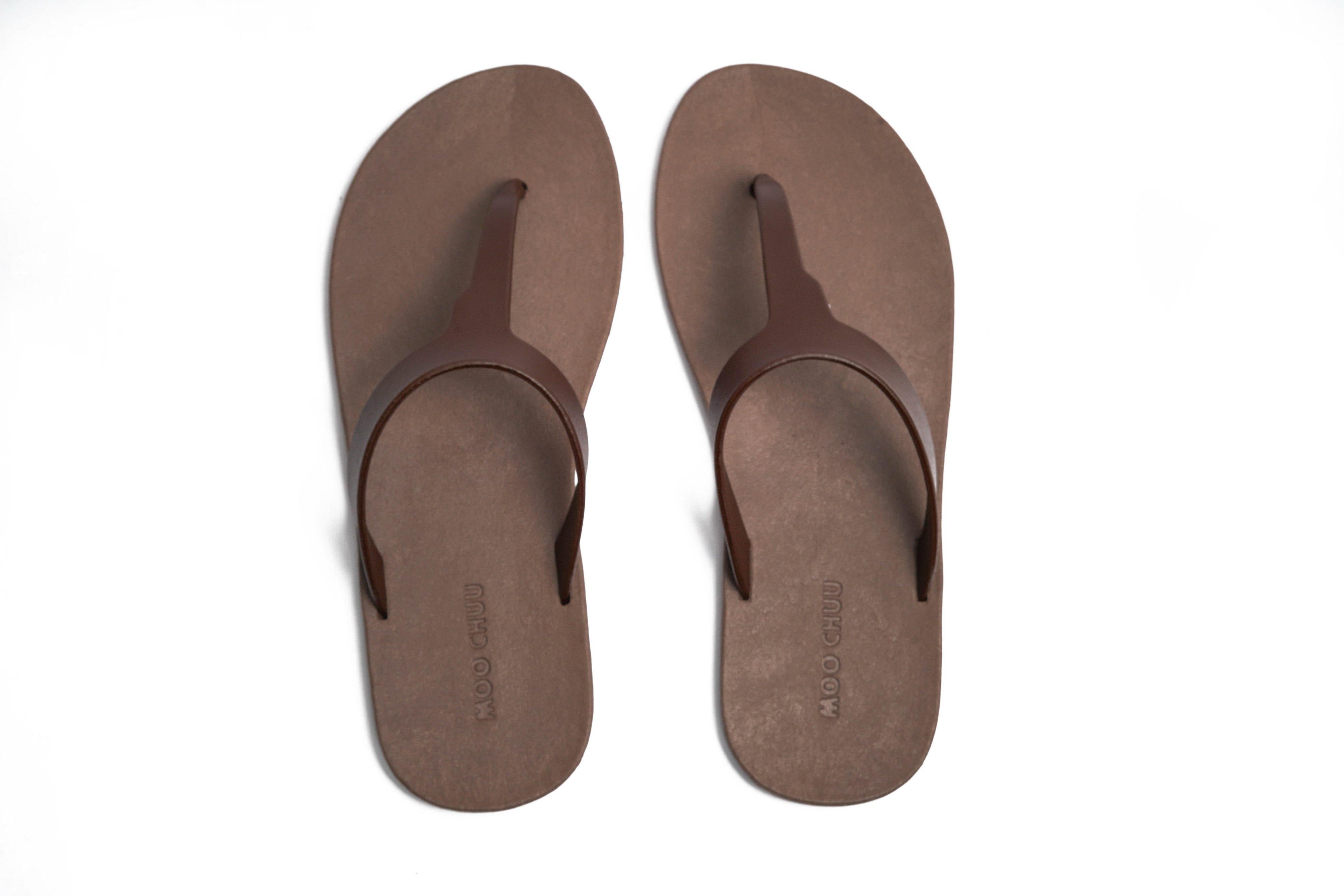 Thongs Brown Sole Brown Strap - Moo Chuu India