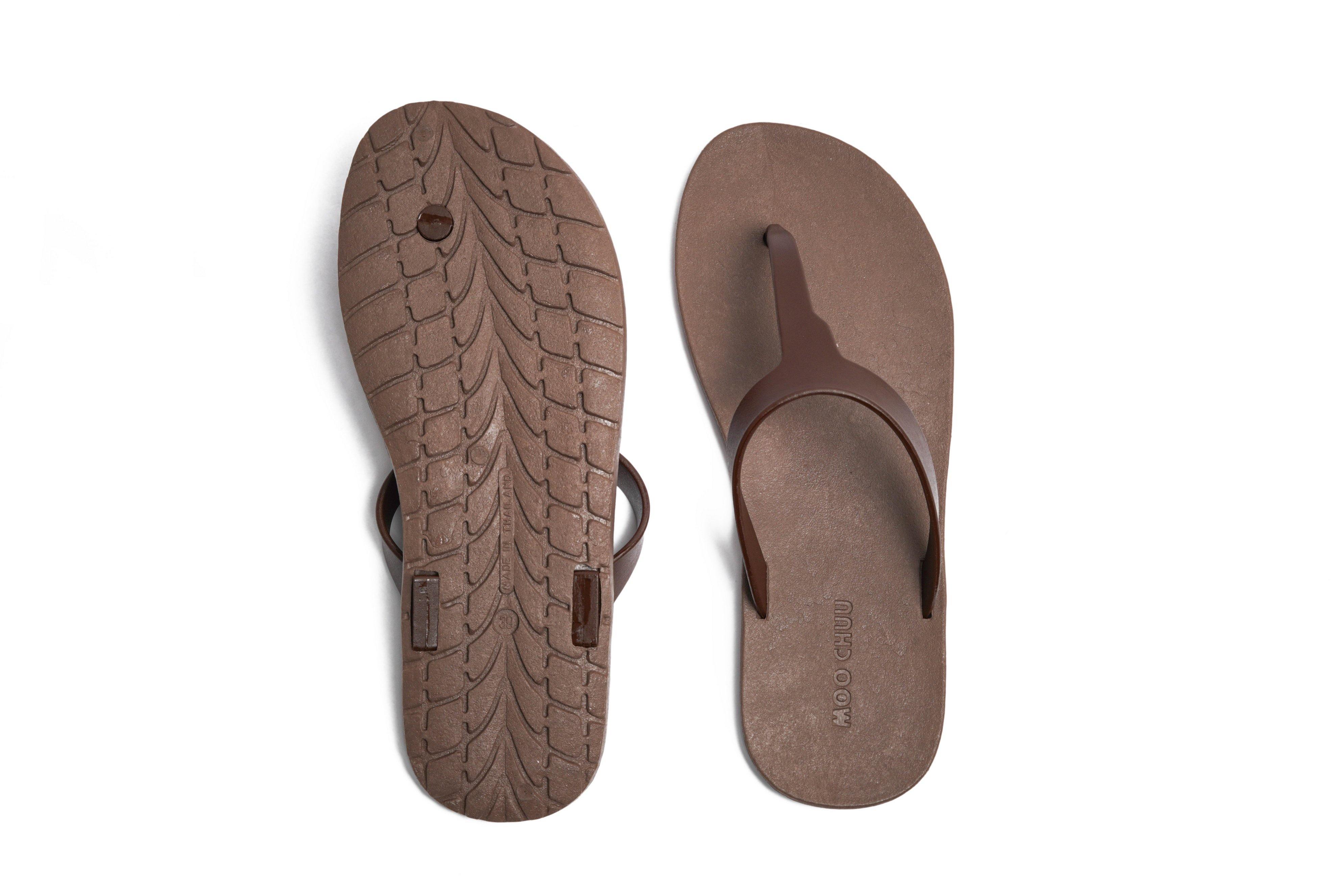 Thongs Brown Sole Brown Strap - Moo Chuu India
