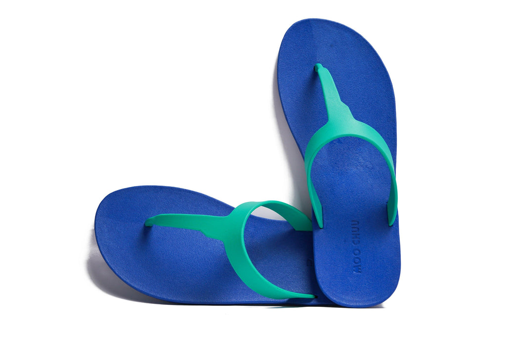 Thongs Blue Sole Green Strap - Moo Chuu India