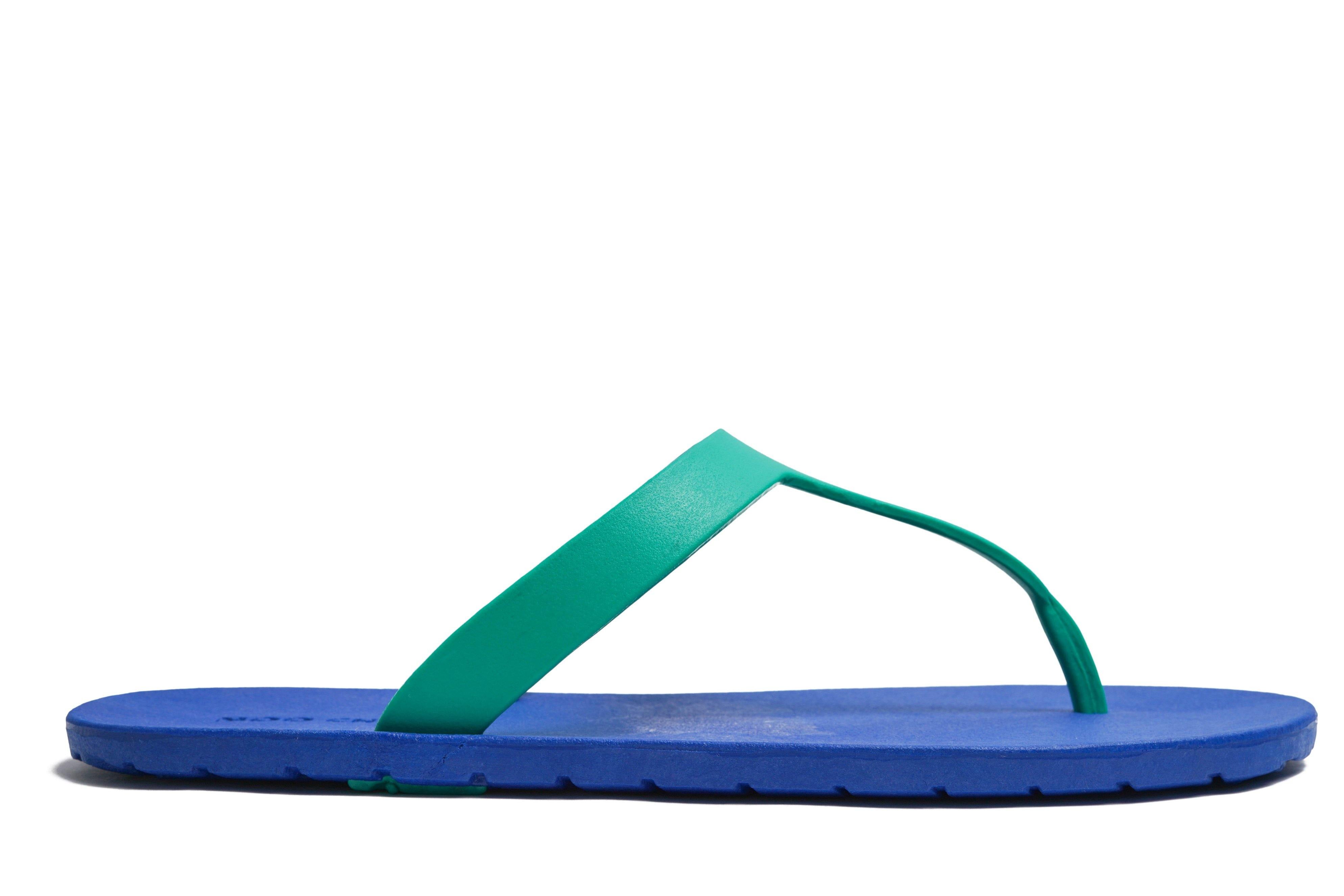 Thongs Blue Sole Green Strap - Moo Chuu India
